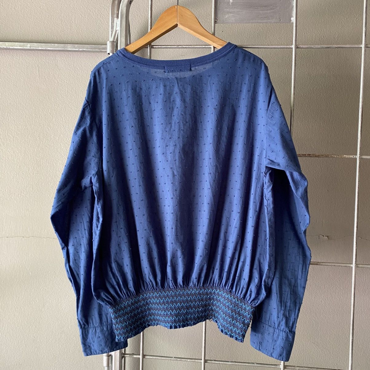 Ne-Net Ne-Net Blue Textured Long Sleeve Blouse Size XS / US 0-2 / IT 36-38 - 24 Thumbnail