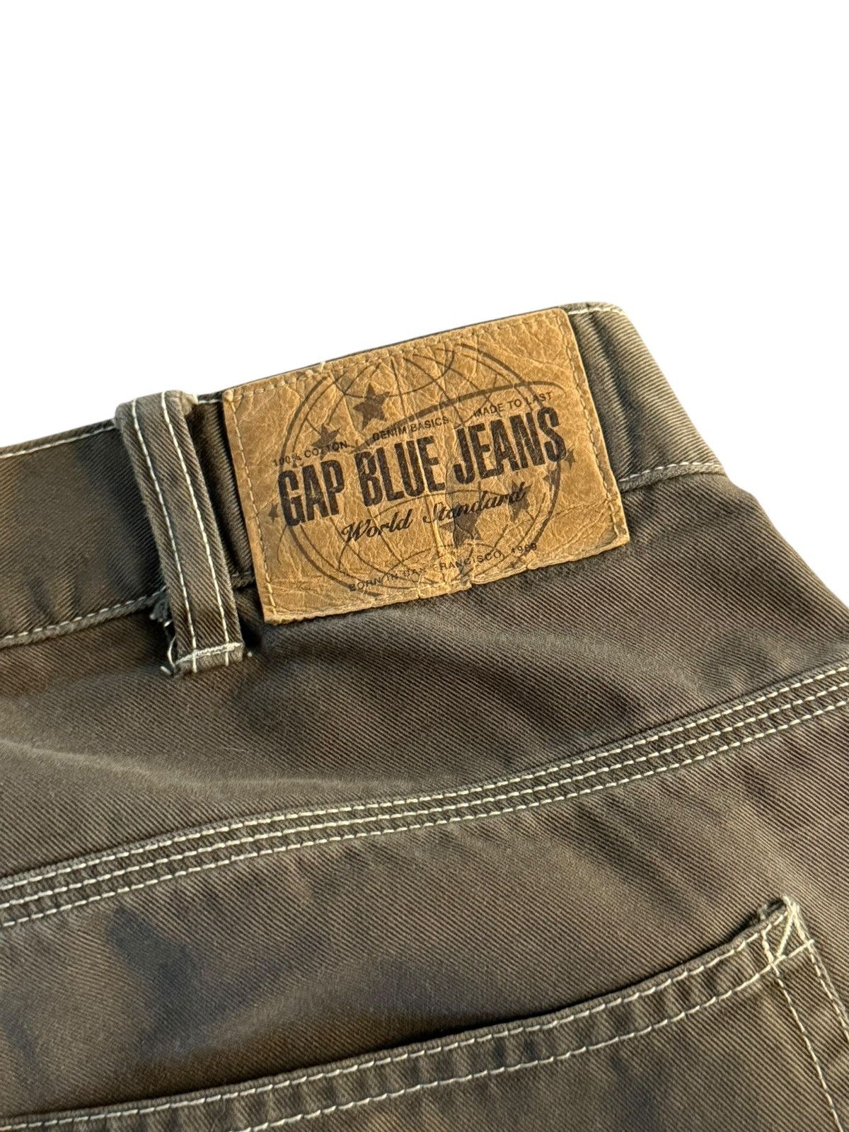 Gap Vintage Gap Blue Jeans Brand Olive Green Shorts 36-38” Size US 37 - 3 Thumbnail