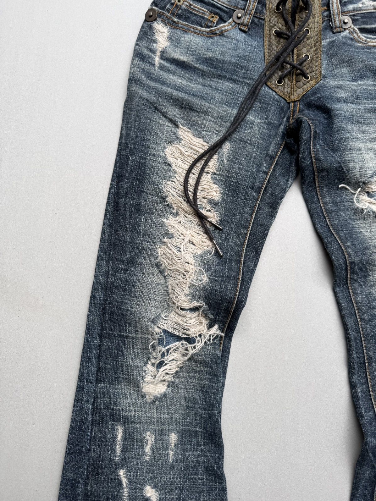 Japanese Brand Detroit lace up flare jeans Size US 26 / EU 42 - 3 Thumbnail