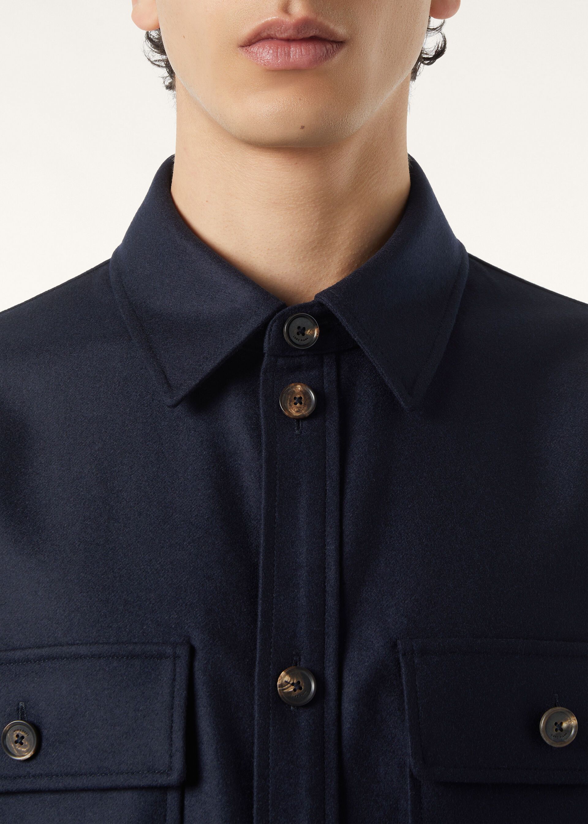 Loro Piana os11x0326 FAQ1848 Jim Overshirt in China Blue Size US S / EU 44-46 / 1 - 3 Thumbnail