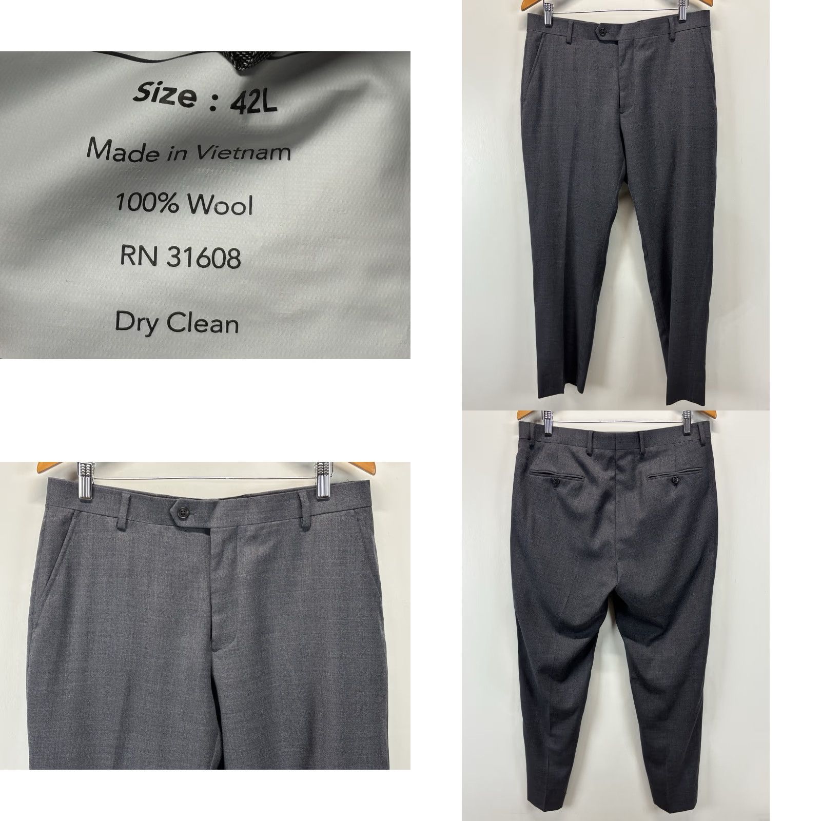Jos. A. Bank Jos A Bank 1905 2pc Suit Jacket 42L Pants 34x31.5 Blue 100% Wool Men’s Size 42R - 8 Thumbnail