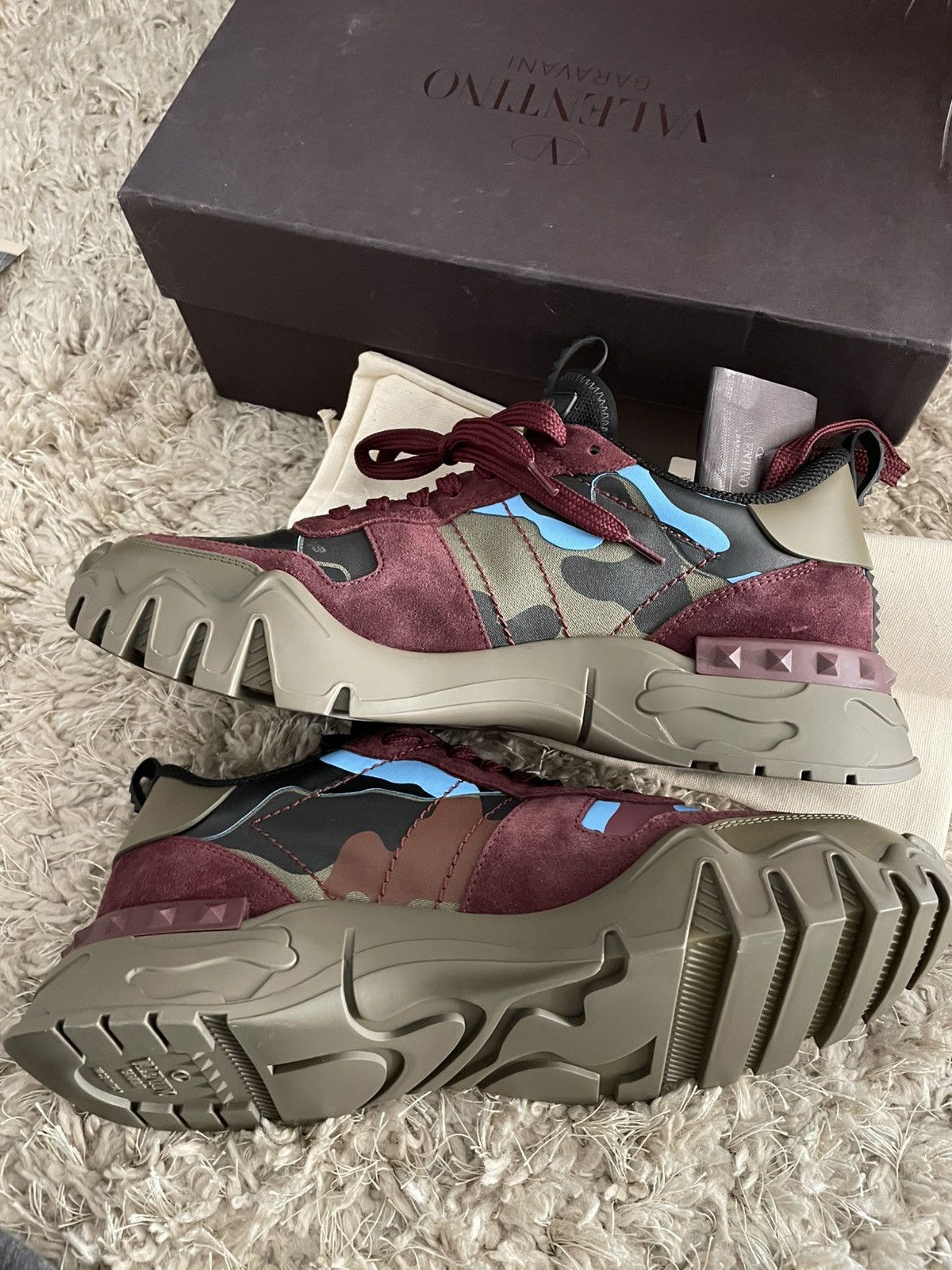 Valentino Valentino RockRunner Plus Camo Burgundy and Blue Size US 11 / EU 44 - 3 Thumbnail
