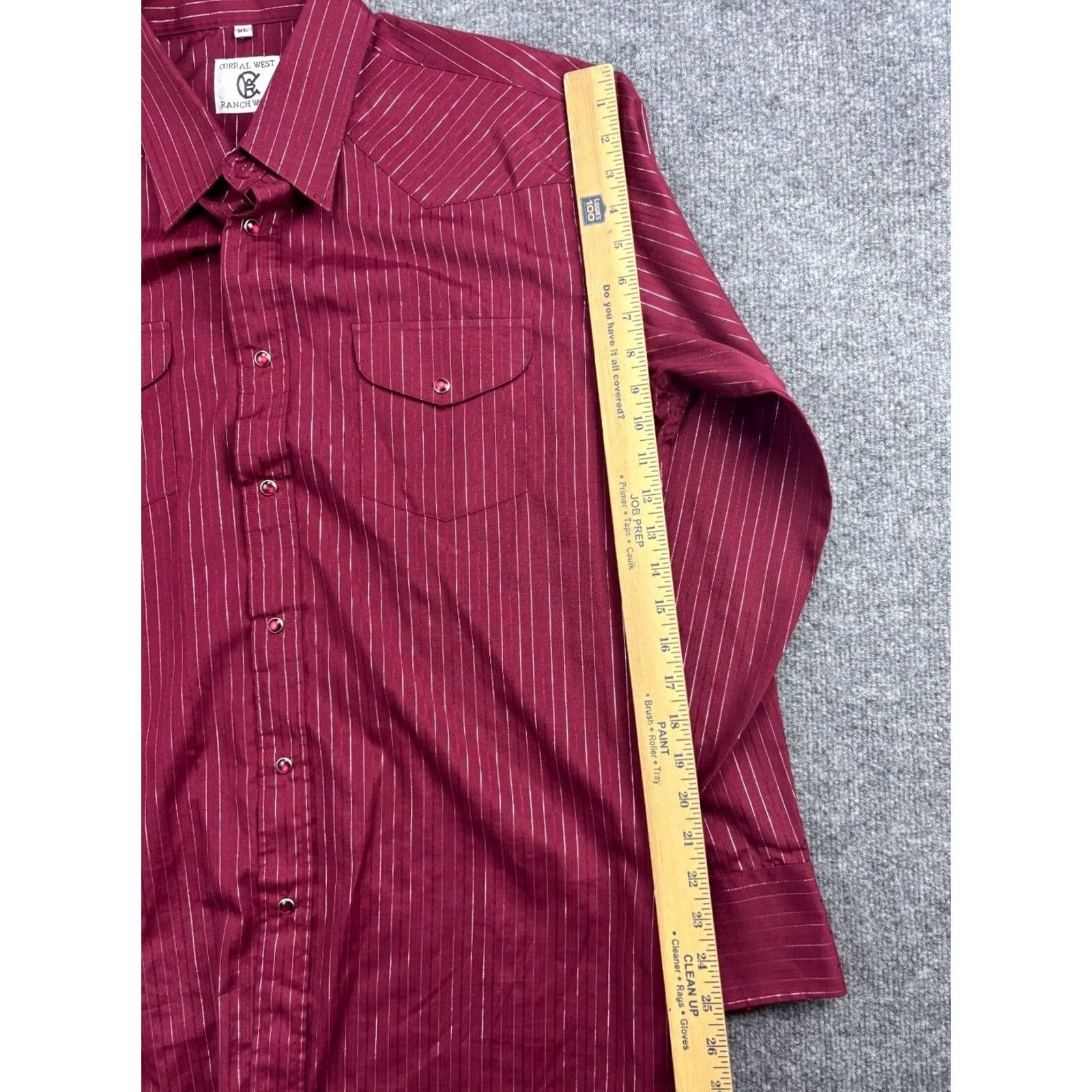 Vintage VINTAGE Corral West Ranchwear Western Shirt Men's XL Red Striped Pearl Snap Cowboys 90s Western Mens XL Red Size US XL / EU 56 / 4 - 4 Thumbnail