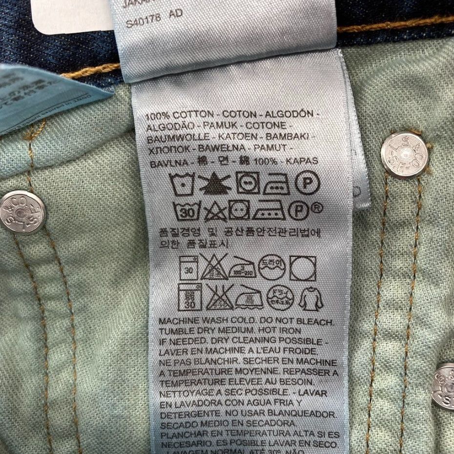 Levi's Levi's 511 Mens 32x32 Slim Fit Blue Dark Wash Denim Jeans 100% Cotton Raw Hem Vintage No Size US 33 - 6 Thumbnail