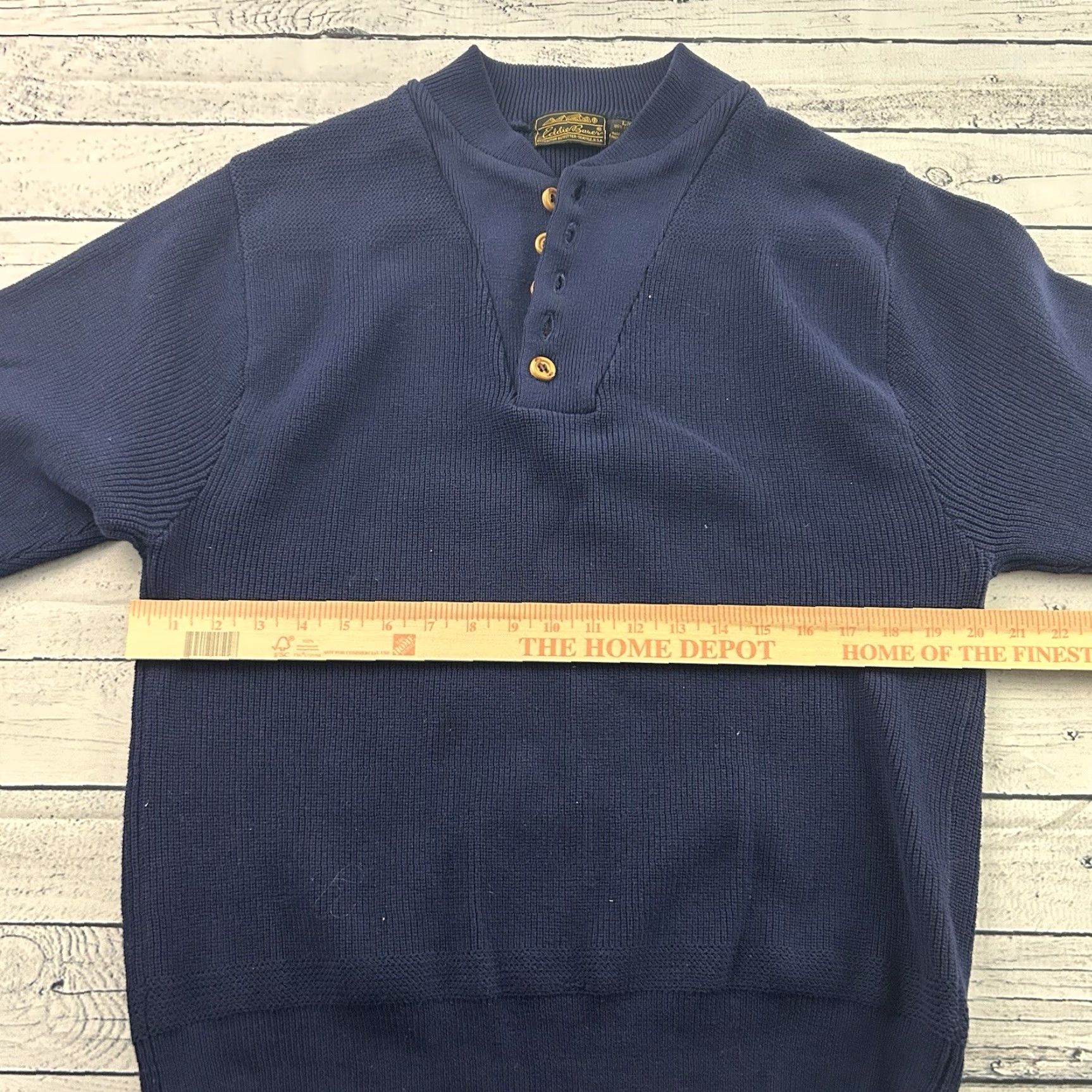 Eddie Bauer VINTAGE Eddie Bauer Sweater Shirt Mens Large Blue Cotton Button Front Pullover Size US L / EU 52-54 / 3 - 4 Thumbnail