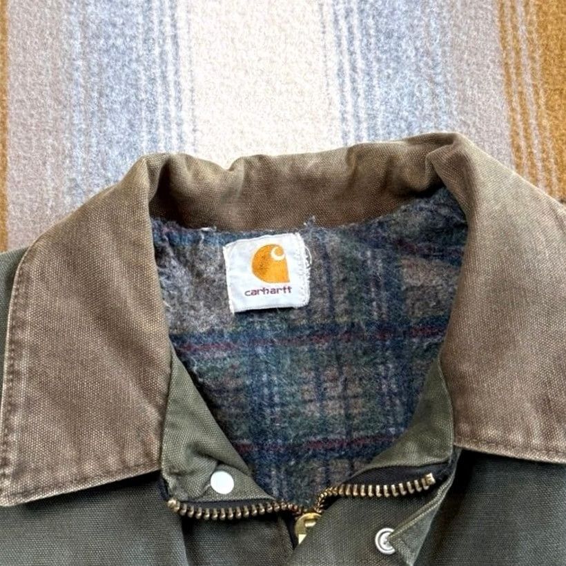 Carhartt VINTAGE Carhartt Jacket XL Green Chore Workwear Duster Style Plaid Lined 90s Mens Size US XL / EU 56 / 4 - 4 Thumbnail