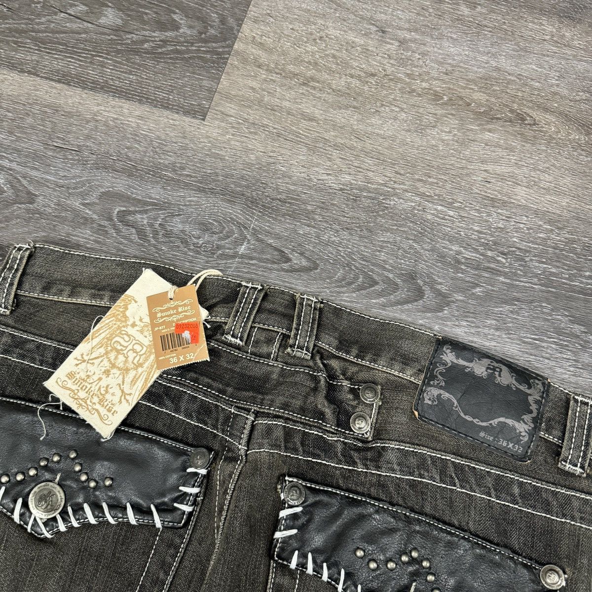 JNCO × Japanese Brand × Vintage Crazy Vintage y2k smoke rise embroidered baggy gothic jeans Size US 36 / EU 52 - 4 Thumbnail