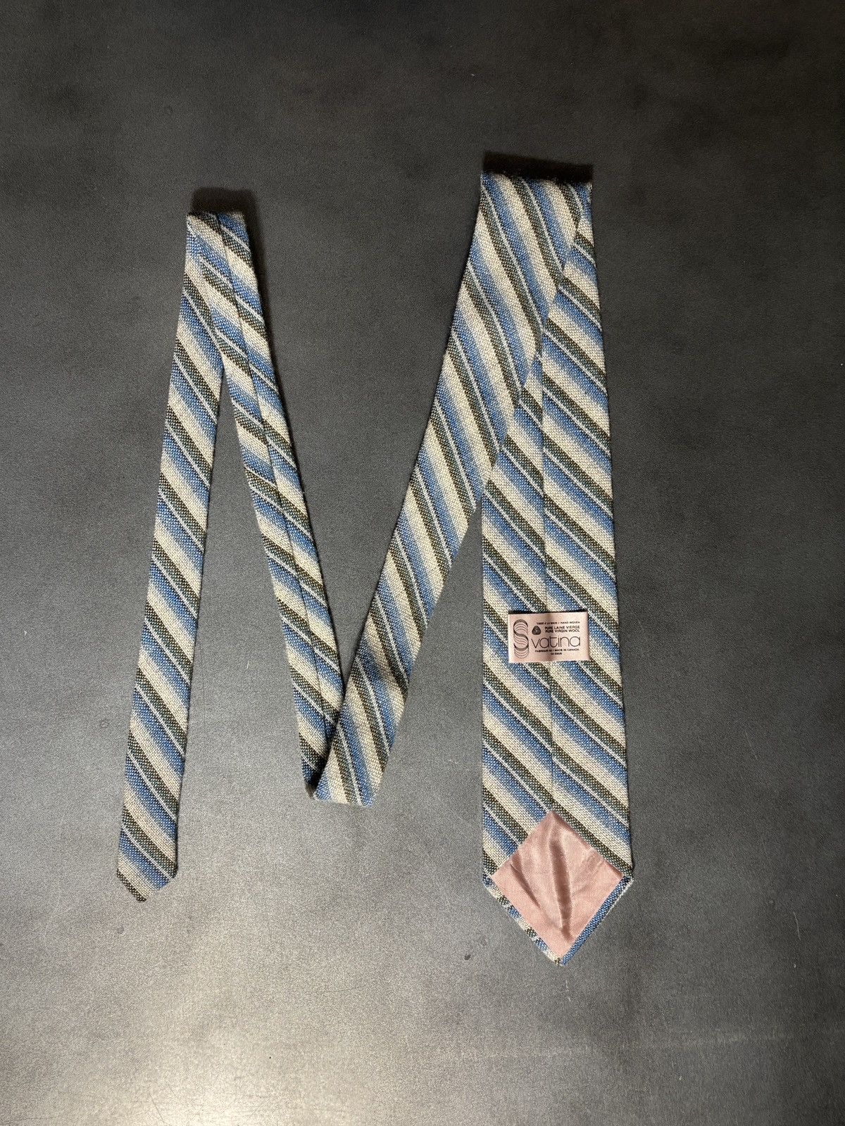 Vintage Vintage Necktie Striped Wool Pattern Stripe Neck Tie 70s 80s Size ONE SIZE - 4 Thumbnail