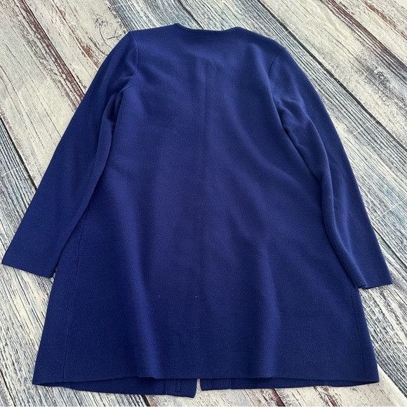 Talbots Talbots 100% Merino Wool Deep Blue Women's Cardigan Sweater Size L / US 10 / IT 46 - 4 Thumbnail