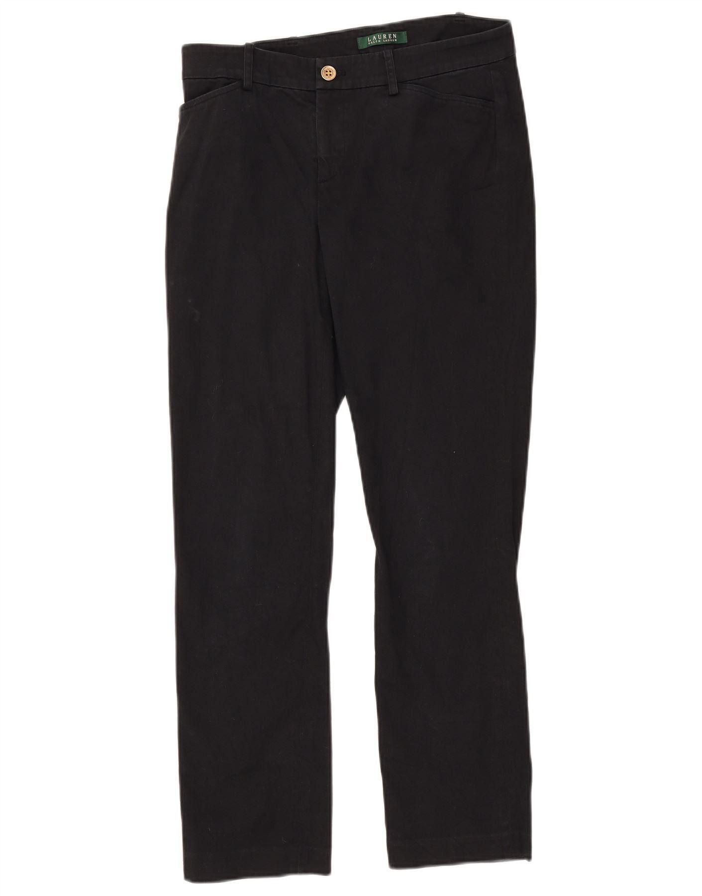 Ralph Lauren Womens Straight Casual Trousers US 4 Small W27 L28 Black Size 25" / US 0 / IT 36 - 1 Thumbnail