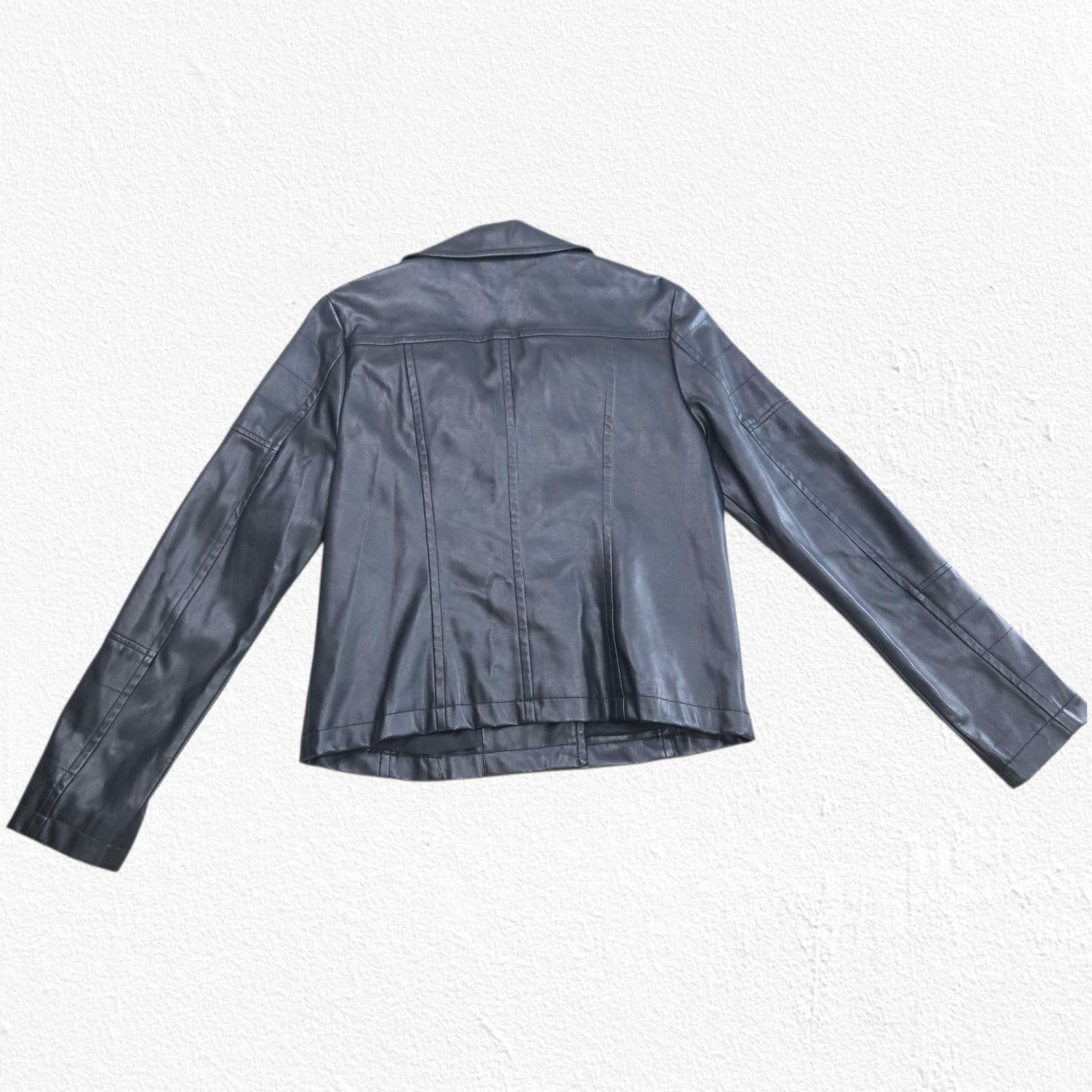 Express Black Faux Leather Moto Jacket Y2K Rocker Size Medium Size M / US 6-8 / IT 42-44 - 17 Thumbnail