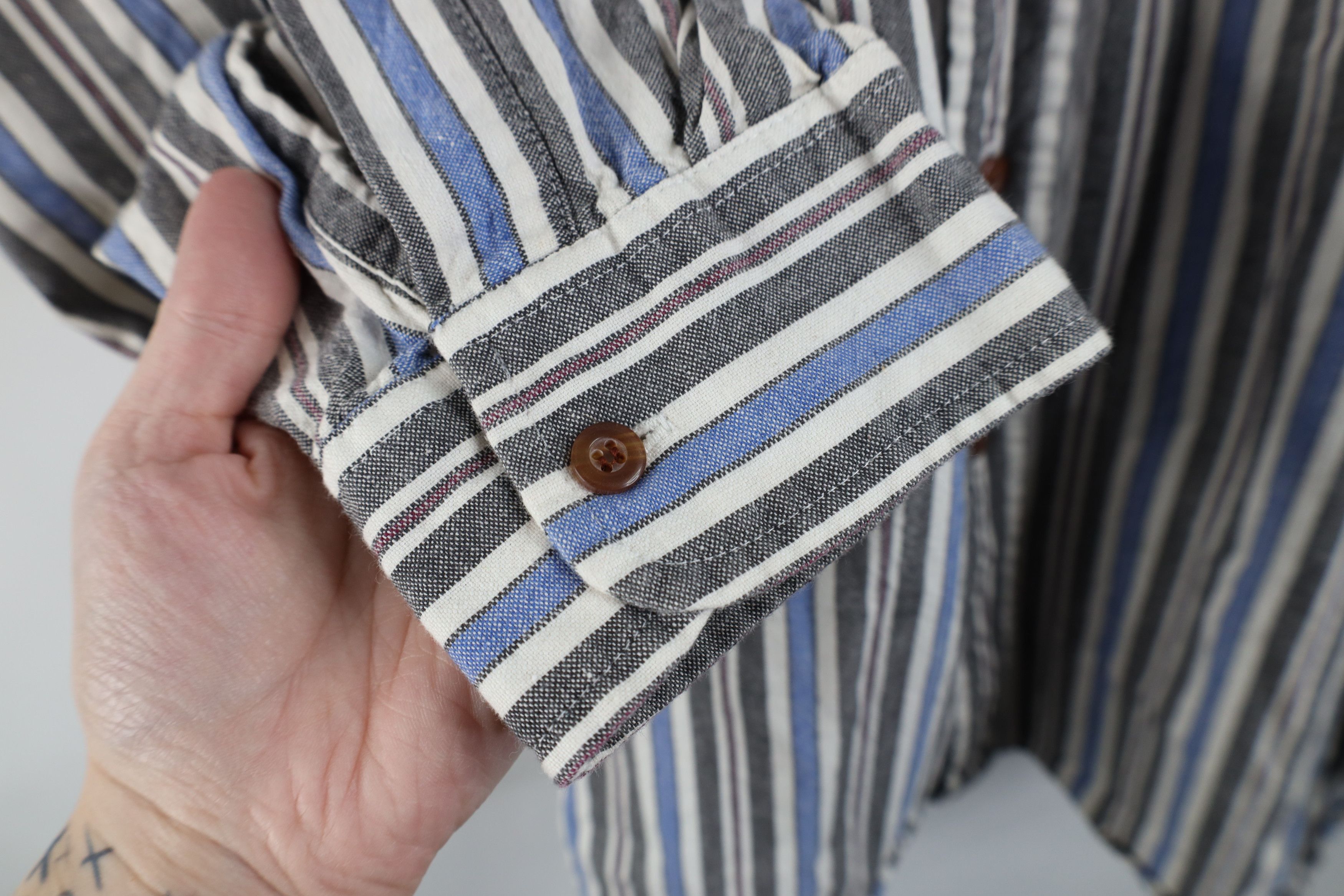 Vintage Vintage 90s Streetwear Striped Collared Button Down Shirt Size US XL / EU 56 / 4 - 5 Thumbnail