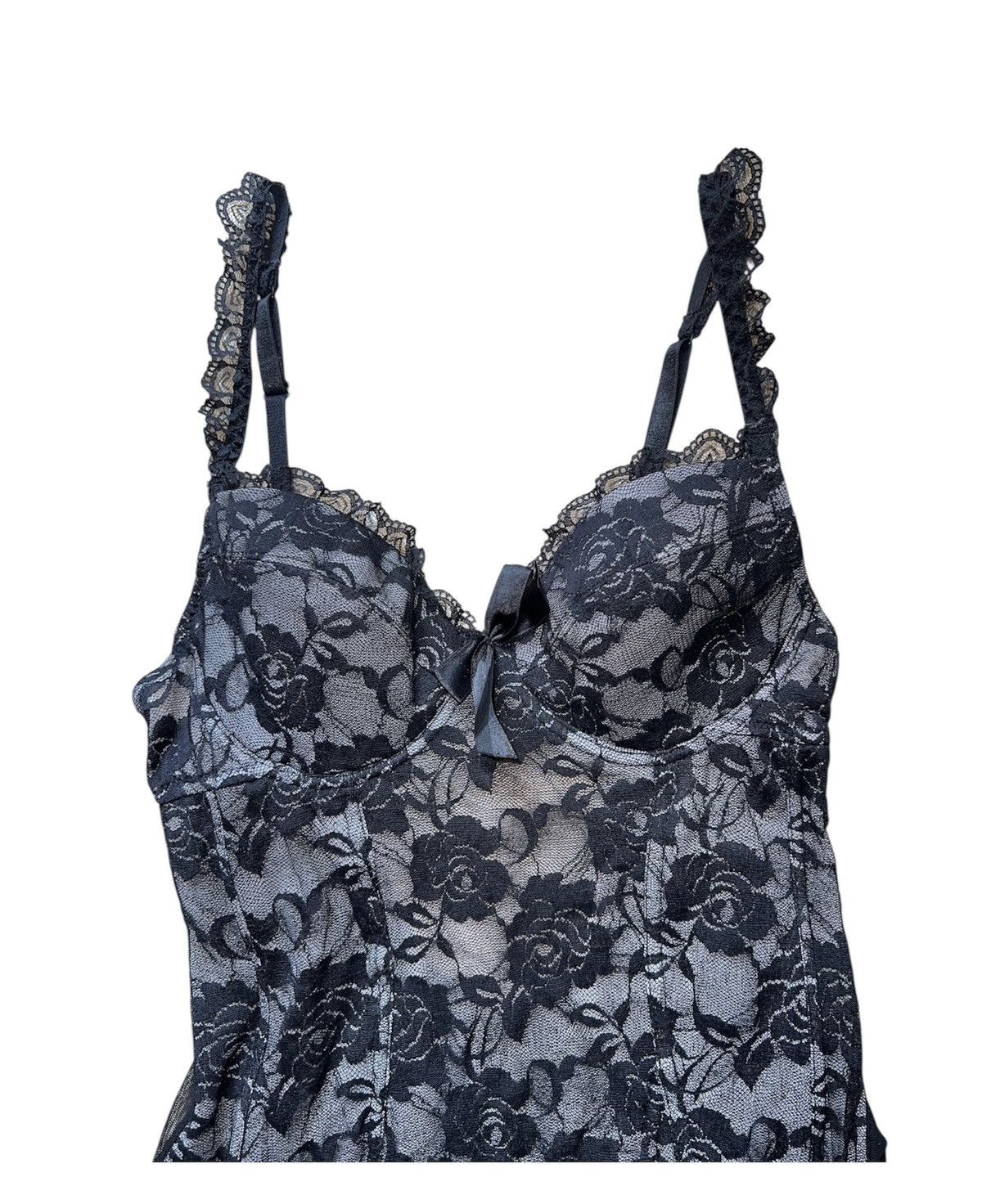 Vivienne Westwood Vintage gray rose lace garters bustiers corset 🥀 Size S / US 4 / IT 40 - 5 Thumbnail