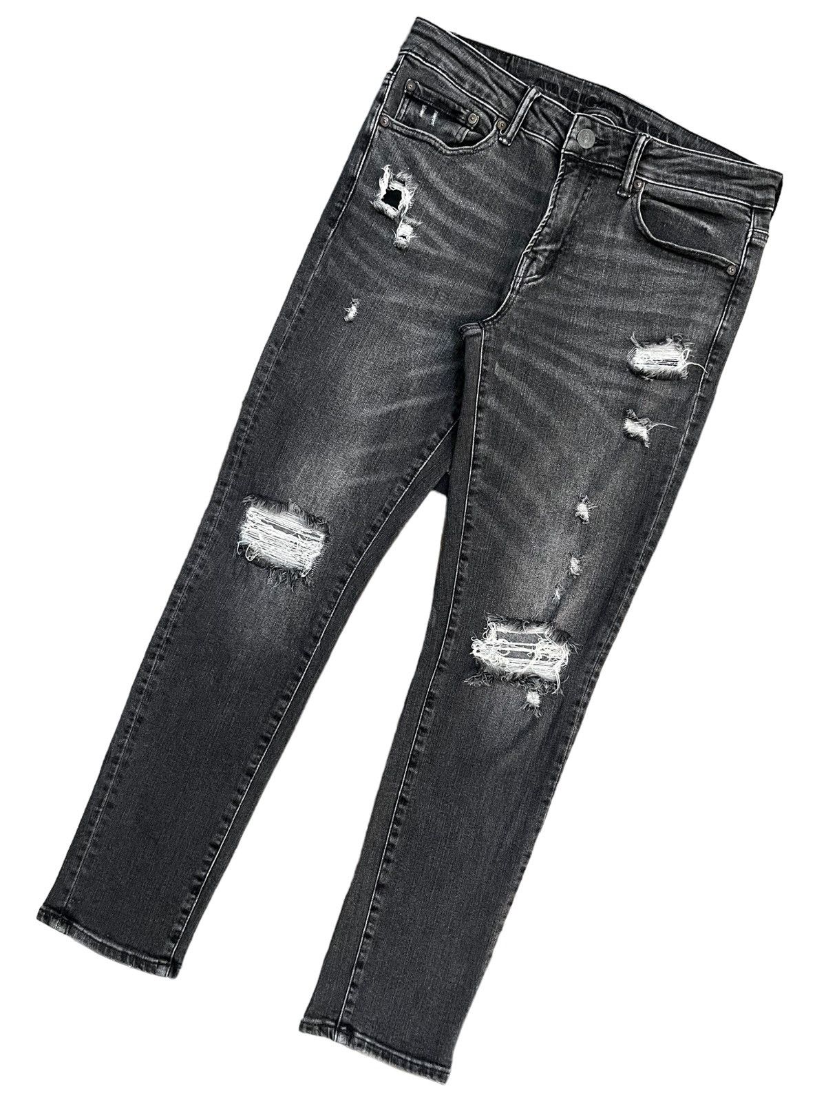 14th Addiction Vintage Japanese Brand Trash Deep Dark Black Distressed Jean Size US 32 / EU 48 - 7 Thumbnail