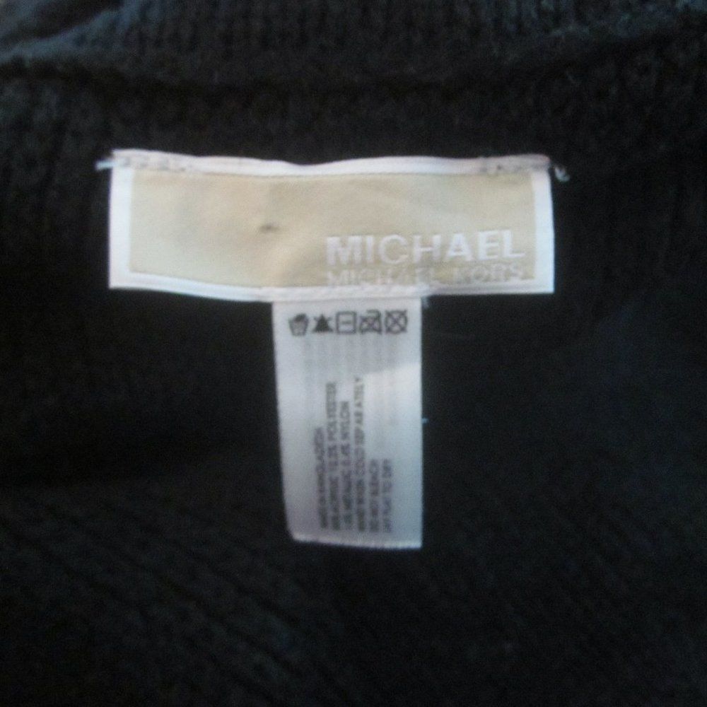 Michael Kors Michael Kors Black Knit Pullover Textured Metallic Stripe Po Size ONE SIZE - 4 Thumbnail