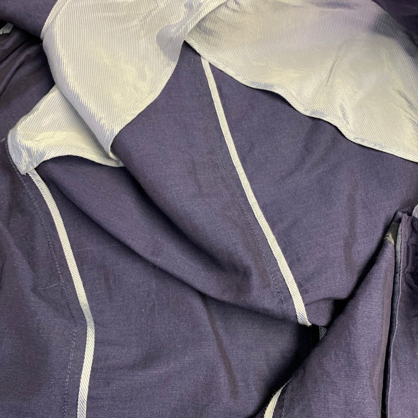Armani Collezioni ARMANI COLLEZIONI Navy Linen Cotton Notch Lapel Sport Coat Size 42R - 7 Thumbnail