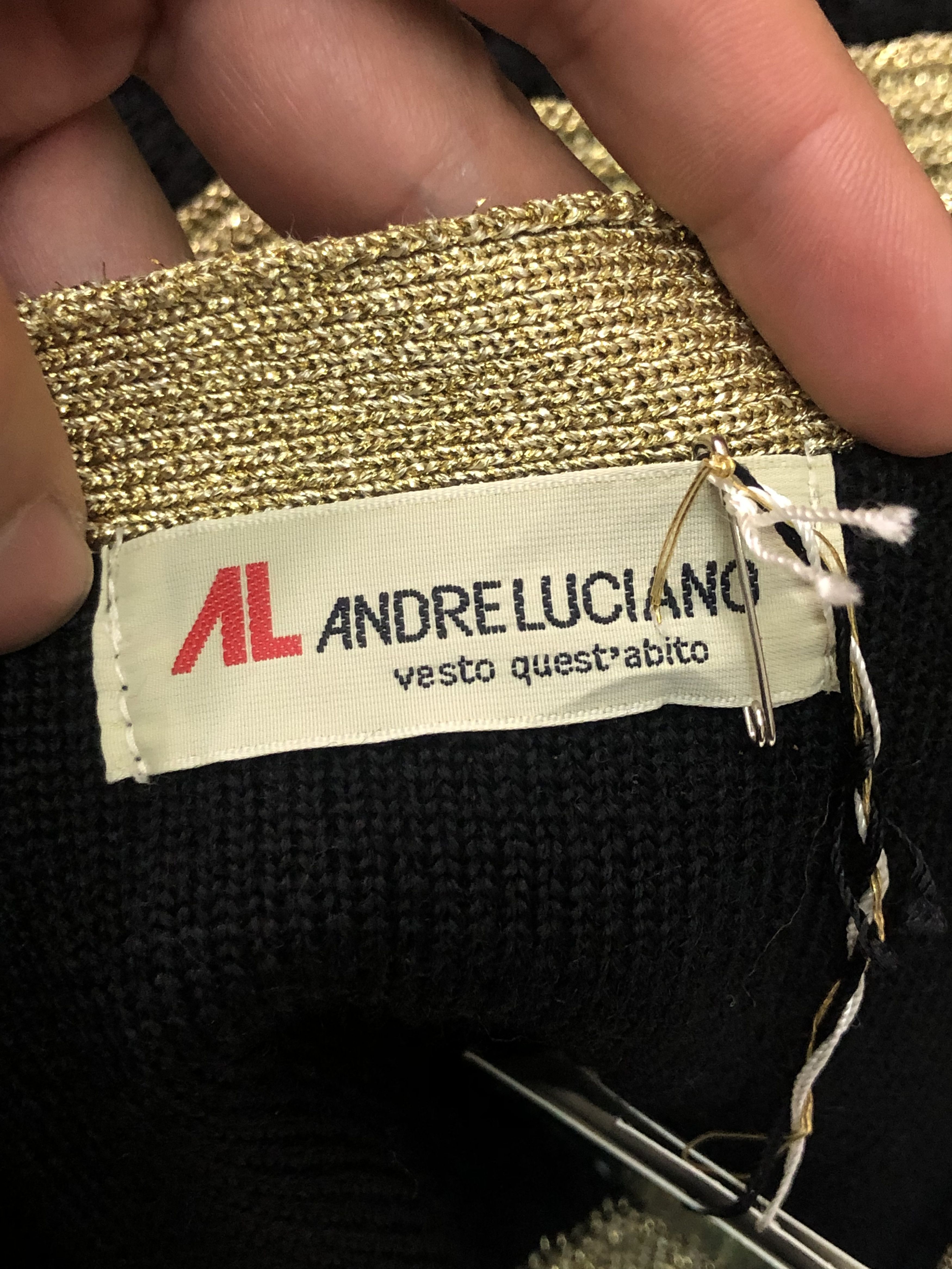Andreluciano × Vintage RARE🔥VINTAGE 90’S ANDRELUCIANO GOLD GLITTER WOOL KNIT Size US M / EU 48-50 / 2 - 11 Thumbnail