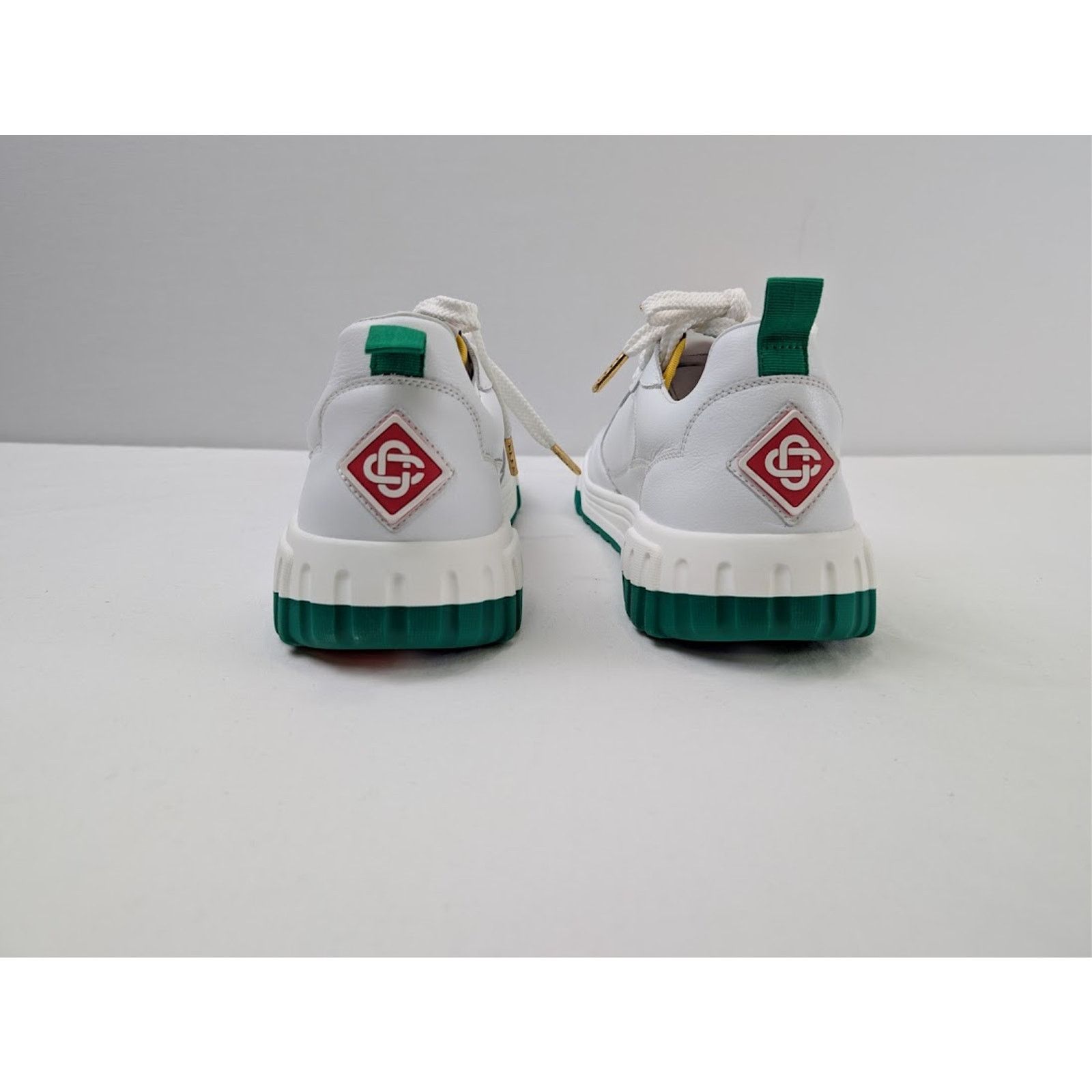 Casablanca o1rshd1 Leather Court Sneaker in White/Green Size US 13 / EU 46 - 10 Thumbnail