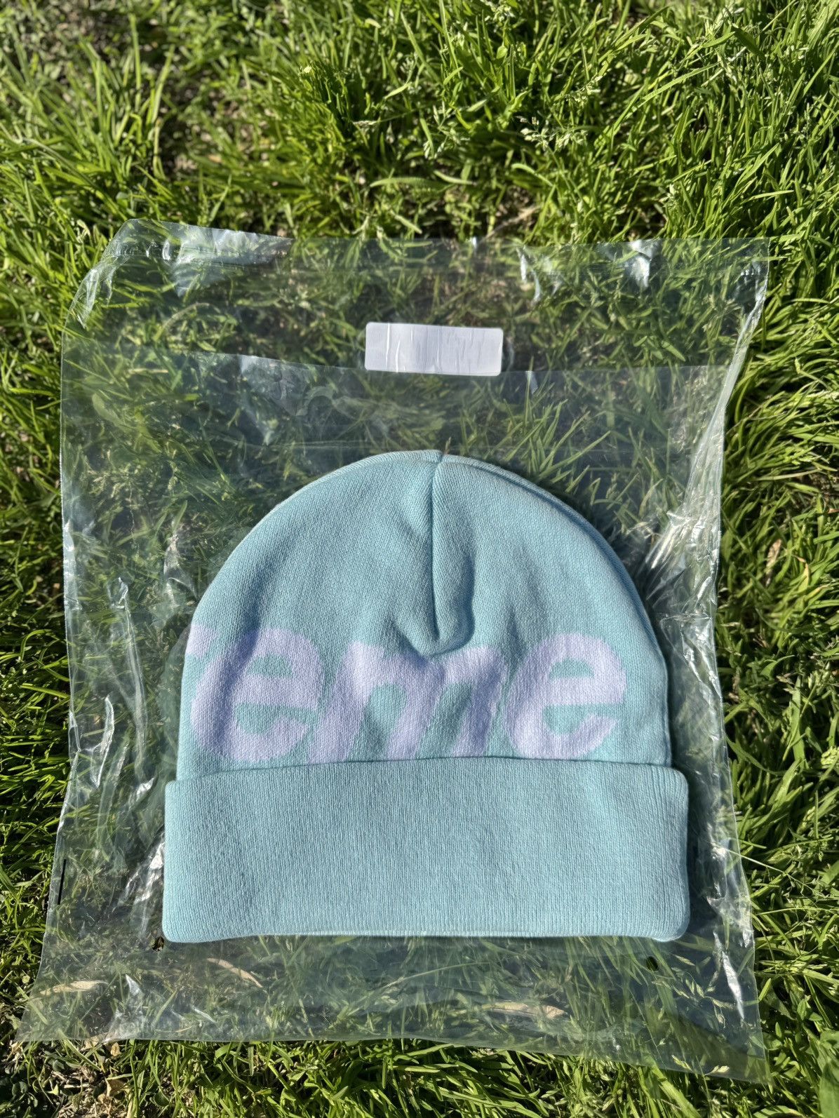Supreme Supreme Big Logo Beanie Light Blue Size ONE SIZE - 2 Thumbnail