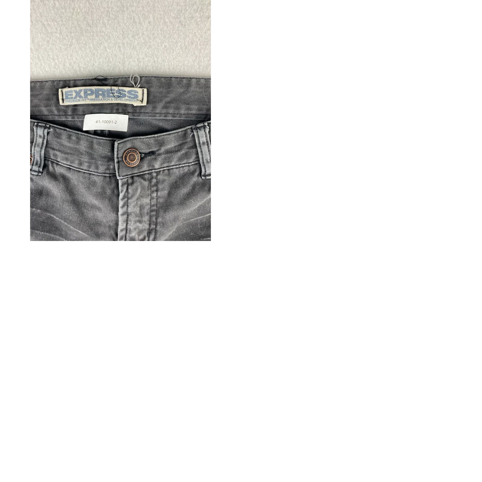 Express Express Jeans Womens 4 Black Flared Stretch Denim Casual Dark Wash Pants Size 27" / US 4 / IT 40 - 9 Thumbnail