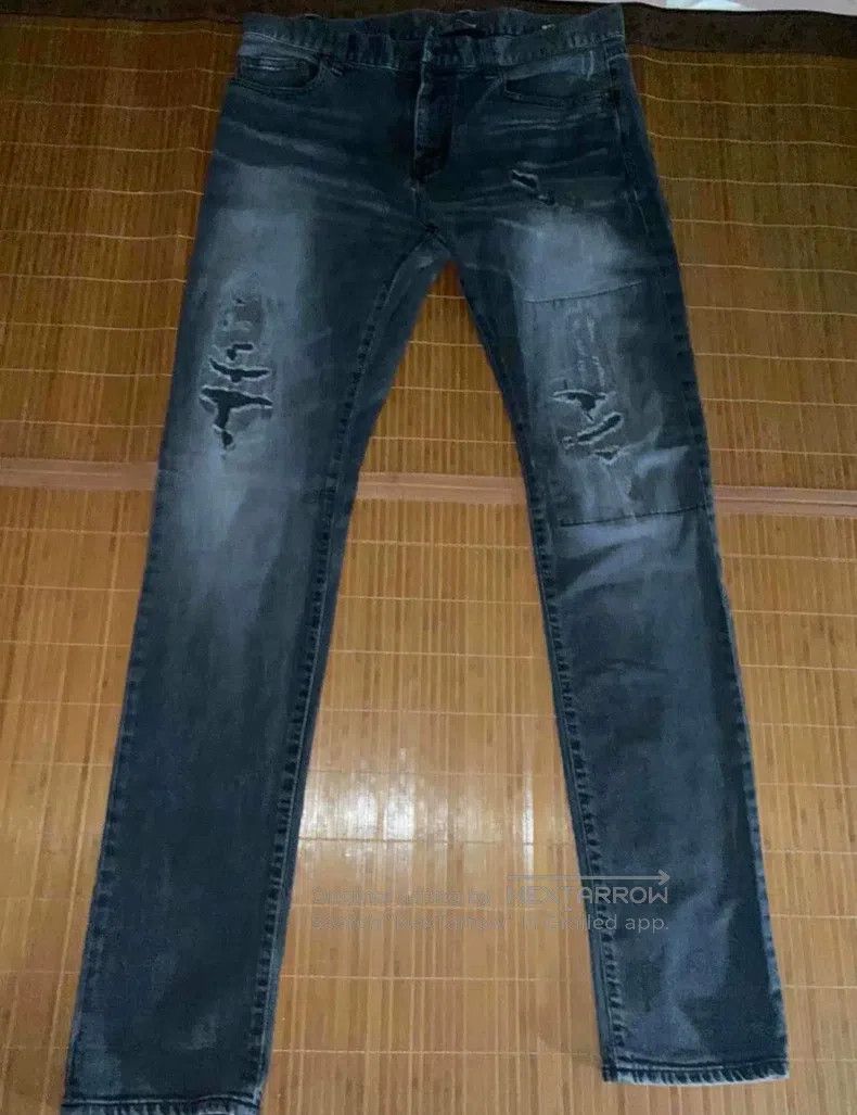 Saint Laurent Paris Saint Laurent Paris Tattered small destroyed wash denim je Size US 32 / EU 48 - 1 Thumbnail