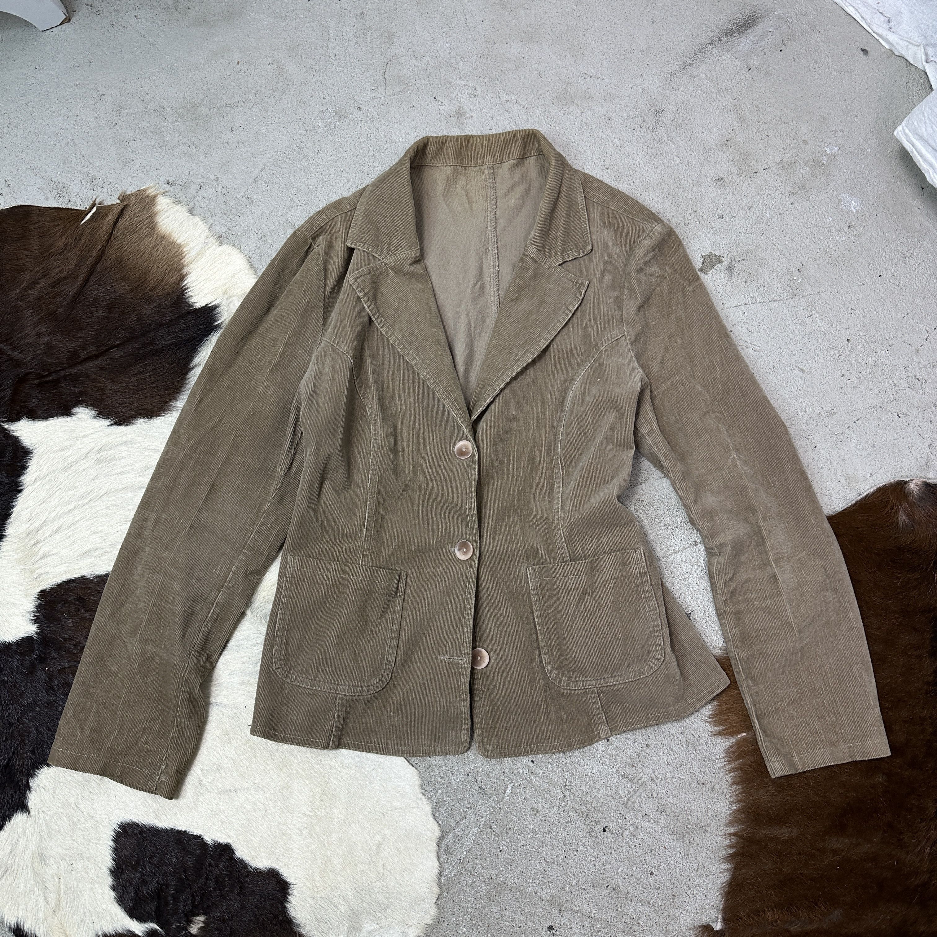 Vintage Vintage Fitted Corduroy Buttoned Blazer Y2K Size L / US 10 / IT 46 - 4 Thumbnail