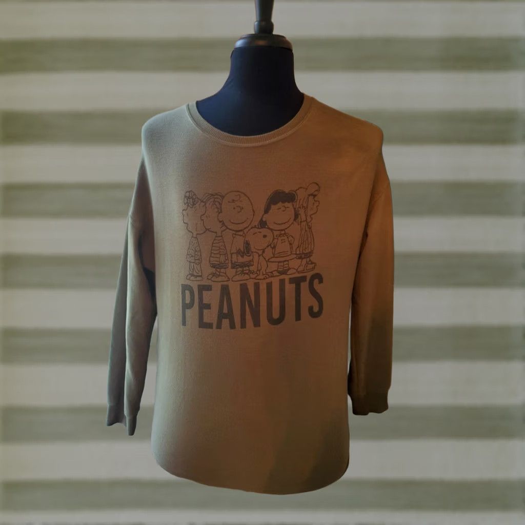 Peanuts VINTAGE Peanuts Sweatshirt Women X-Small Green Long Sleeve Crew Neck Charlie Brown Soft Size XS / US 0-2 / IT 36-38 - 1 Thumbnail