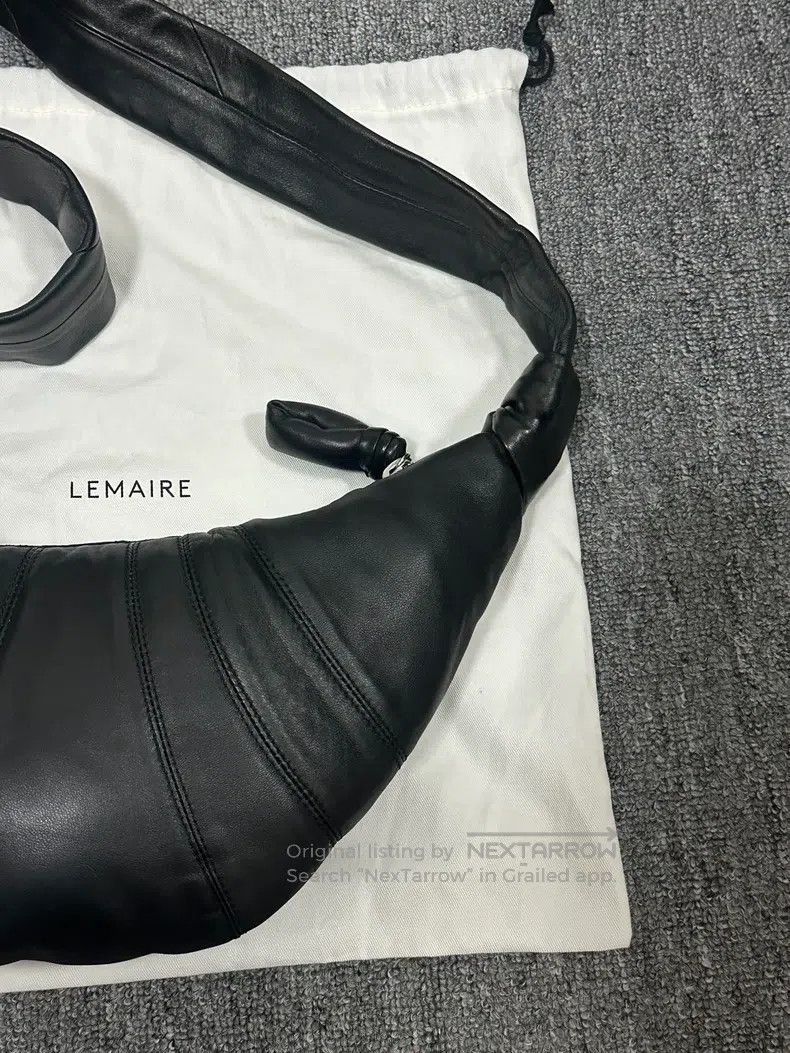 Lemaire LEMAIRE Small Black Leather Horn Bag Size ONE SIZE - 3 Thumbnail