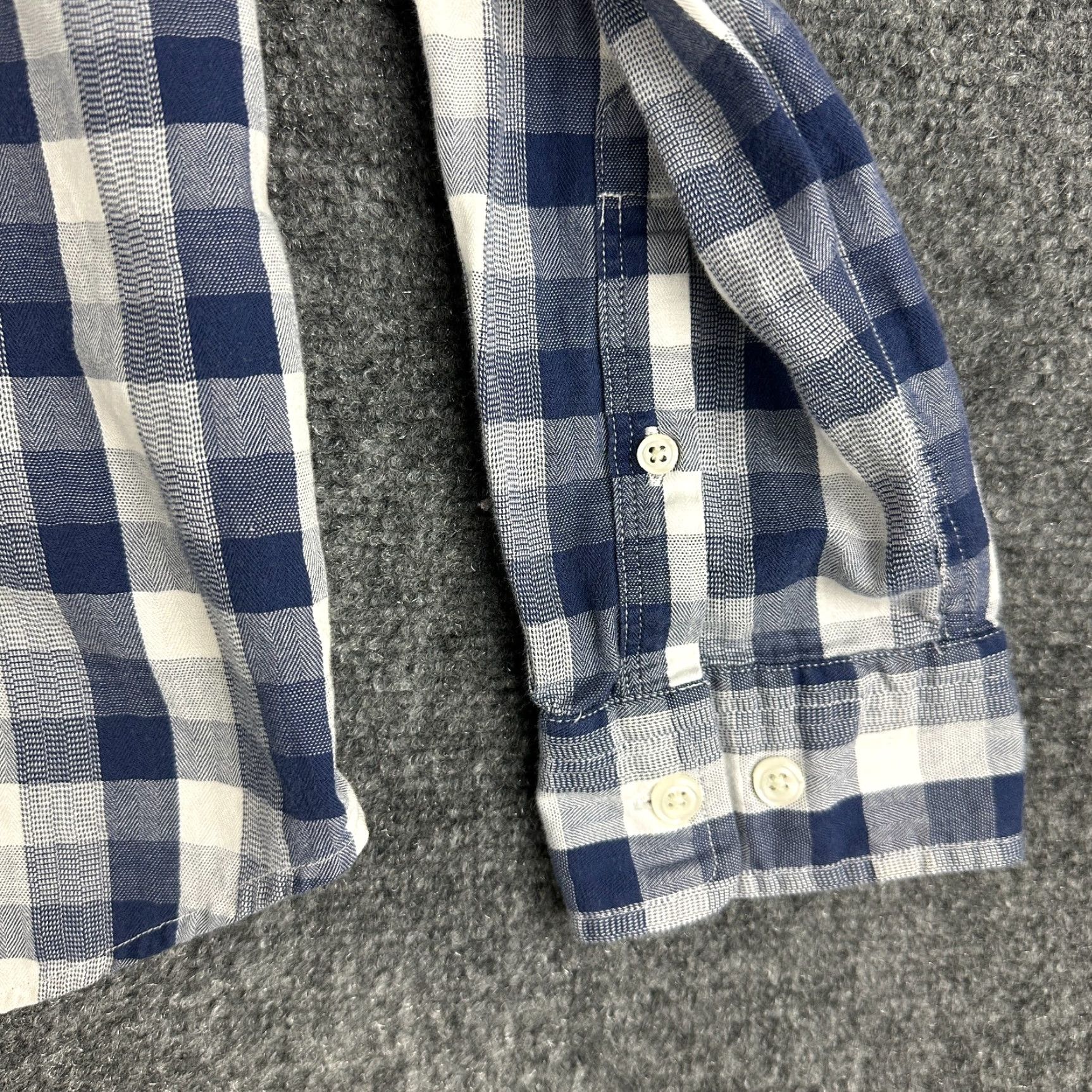 Express Express Shirt Button-Down Mens M Blue Check Long Sleeve Pocket Modern Classic Size US M / EU 48-50 / 2 - 3 Thumbnail