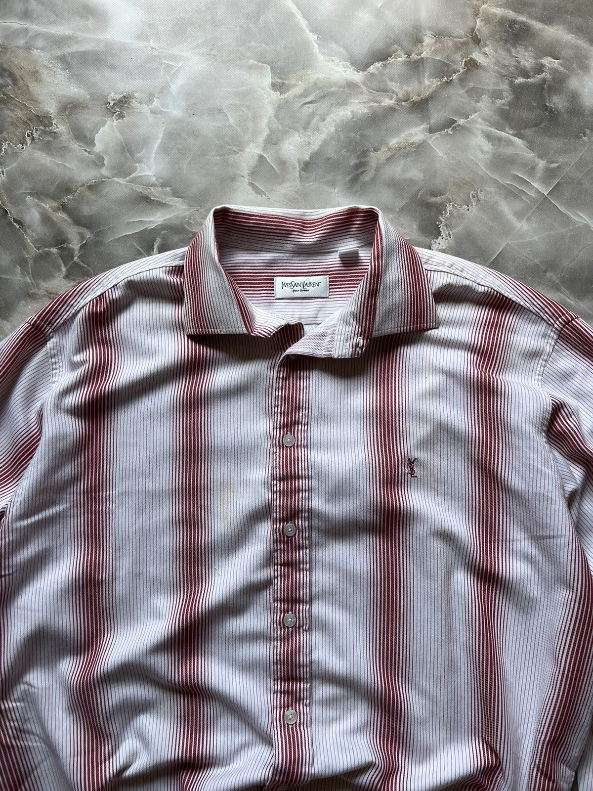 Yves Saint Laurent Vintage 90s YSL Stripped Shirt Size US XL / EU 56 / 4 - 3 Thumbnail