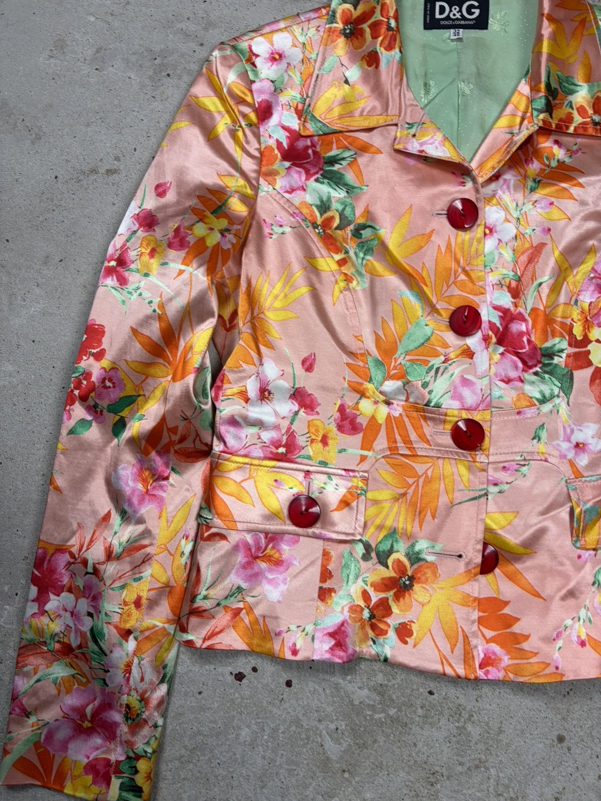 Dolce & Gabbana 2000s Dolce & Gabbana Viscose Floral Print Blazer Jacket Size L / US 10 / IT 46 - 5 Thumbnail