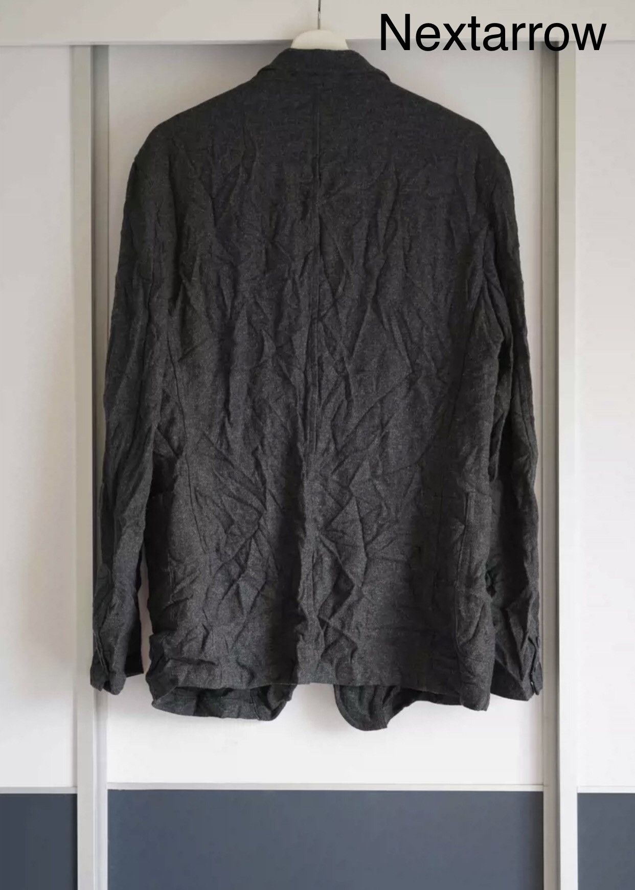 Yohji Yamamoto Yohji Yamamoto 16aw grey wool pleated suit 2412-Nextarrow Size 46S - 2 Thumbnail