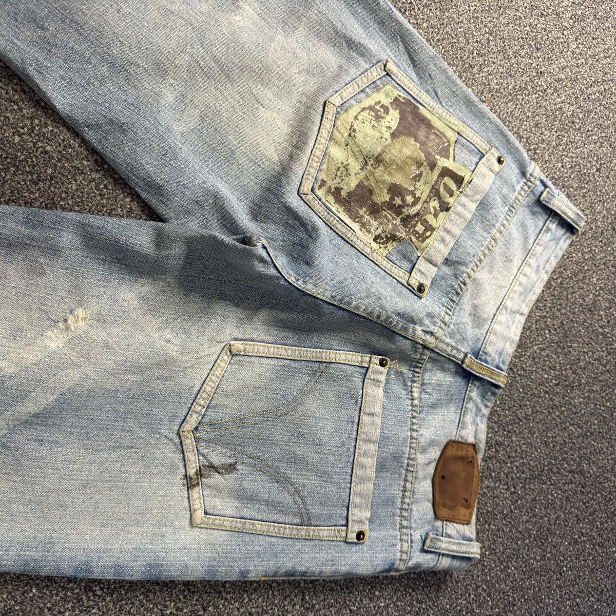 Dolce & Gabbana Vintage Rare 90s Blue Faded Distressed Denim Size US 34 / EU 50 - 9 Thumbnail