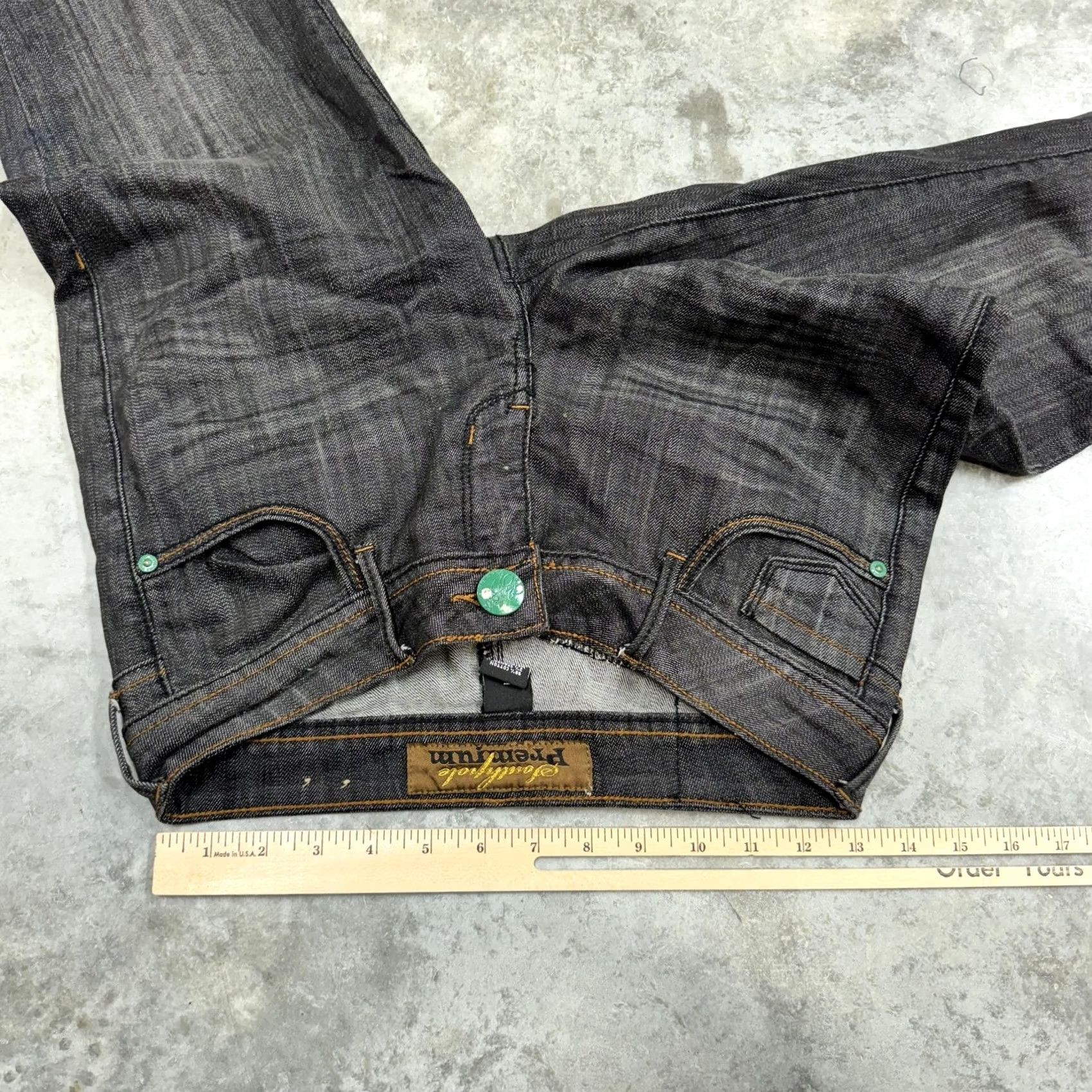 Southpole Southpole Jeans Womens 5 Dark Wash Skinny Embellished Back Pockets Denim Gray 28in Charcoal Wash Slim Vintage No? Size 27" / US 4 / IT 40 - 5 Thumbnail