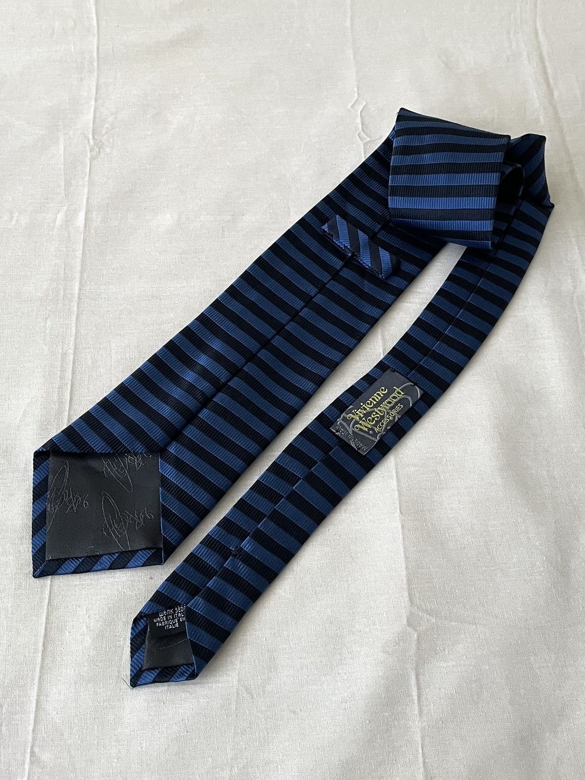 Vivienne Westwood Vivienne Westwood Blue Stripes Silk Necktie Size ONE SIZE - 3 Thumbnail
