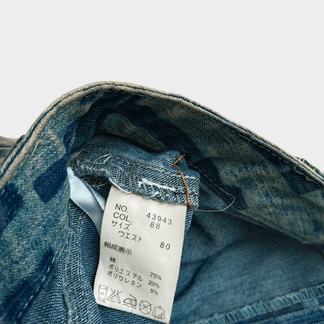 If Six Was Nine × Le Grande Bleu (L.G.B.) × Tornado Mart Jouer Aux echecs printed flare jean Size US 32 / EU 48 - 6 Thumbnail