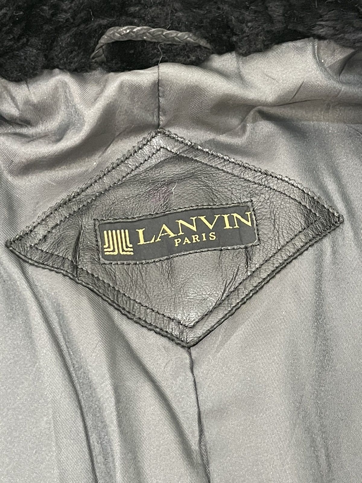 If Six Was Nine Vintage Lanvin Sheepskin Leather Jacket 3🟦 Size US L / EU 52-54 / 3 - 18 Thumbnail