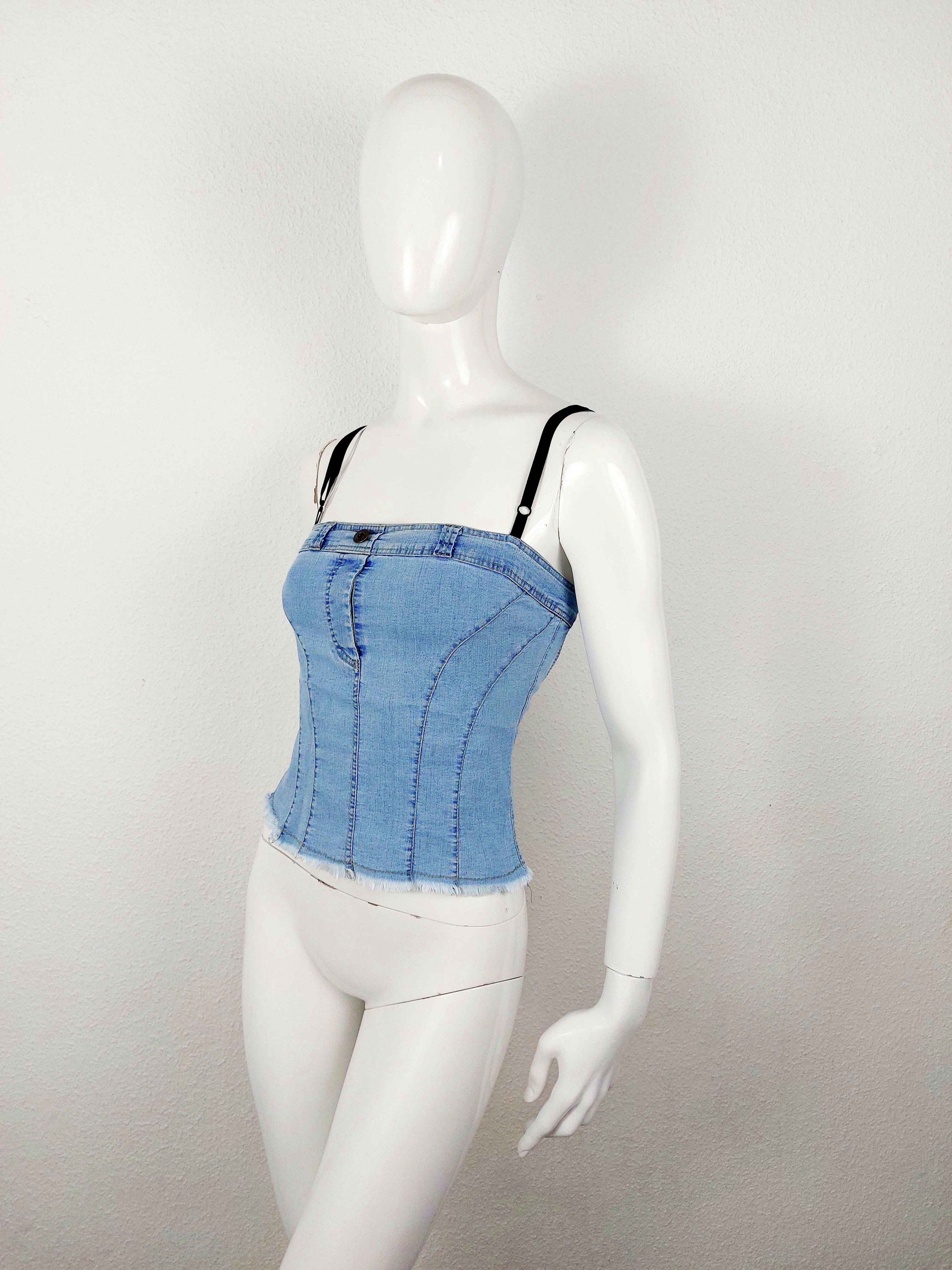Dolce & Gabbana Dolce Gabbana D&G Bella Hadid Denim Jeans Corset Bustier Size S / US 4 / IT 40 - 4 Thumbnail