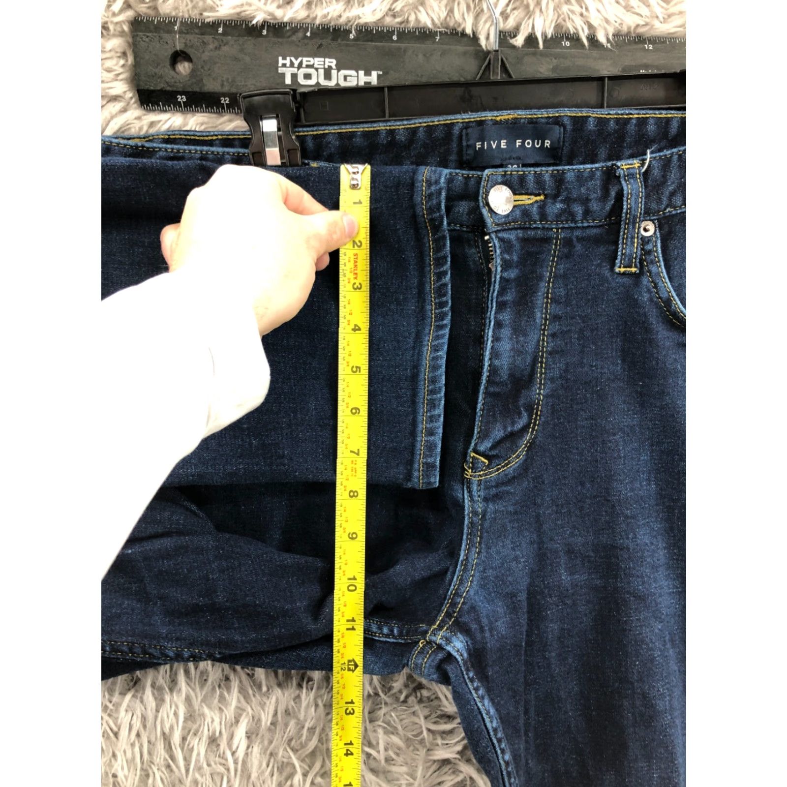 Vintage Five Four Straight Jeans Mens 36 Dark Wash Blue 5-Pocket Denim Regular Rise Mid 36 in Inseam 33 in Brand Five Four Jeans Size US 36 / EU 52 - 4 Thumbnail