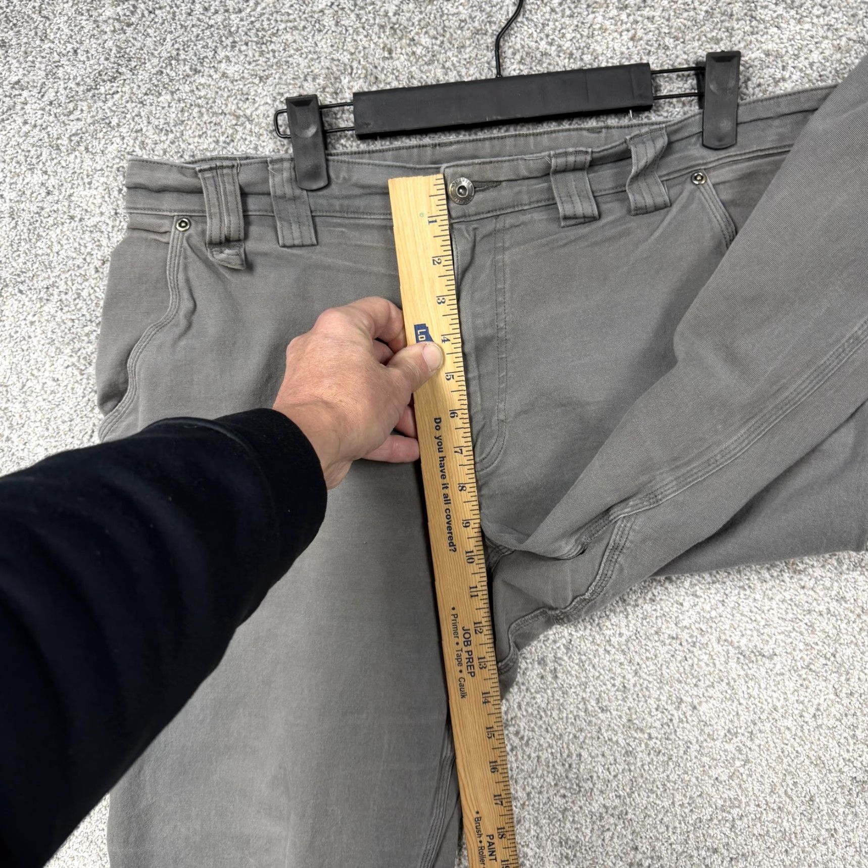 Duluth Trading Company Duluth Flex Fire Hose Gray Canvas Workwear Pants Mens 36x30 Carpenter Relaxed Fit Flat Front Straight Leg Cargo Pocket Zip Button Denim-like Material Size US 36 / EU 52 - 5 Thumbnail
