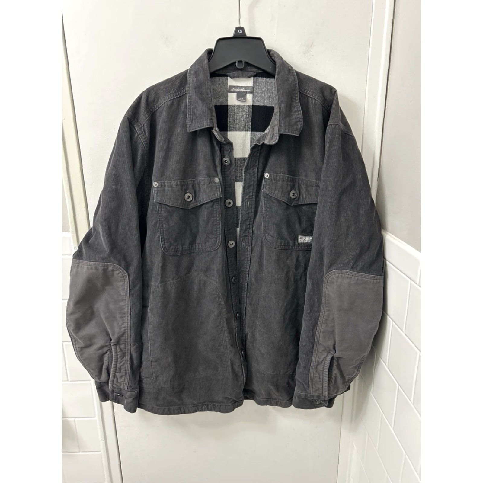 Eddie Bauer Eddie Bauer Corduroy Jacket Mens L Gray Flannel Lined Relaxed Fit Elbow Patches Size US L / EU 52-54 / 3 - 2 Thumbnail