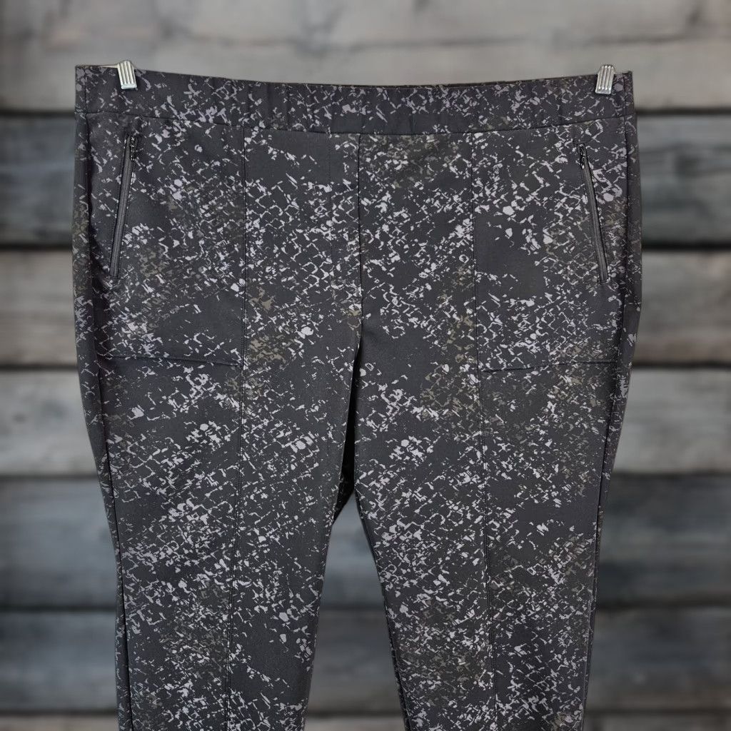 Vintage Lane Bryant Womens Pants Cropped Pull On Pocket Nylon Spandex Black Gray Size 28 Size 28" / US 6 / IT 42 - 1 Thumbnail