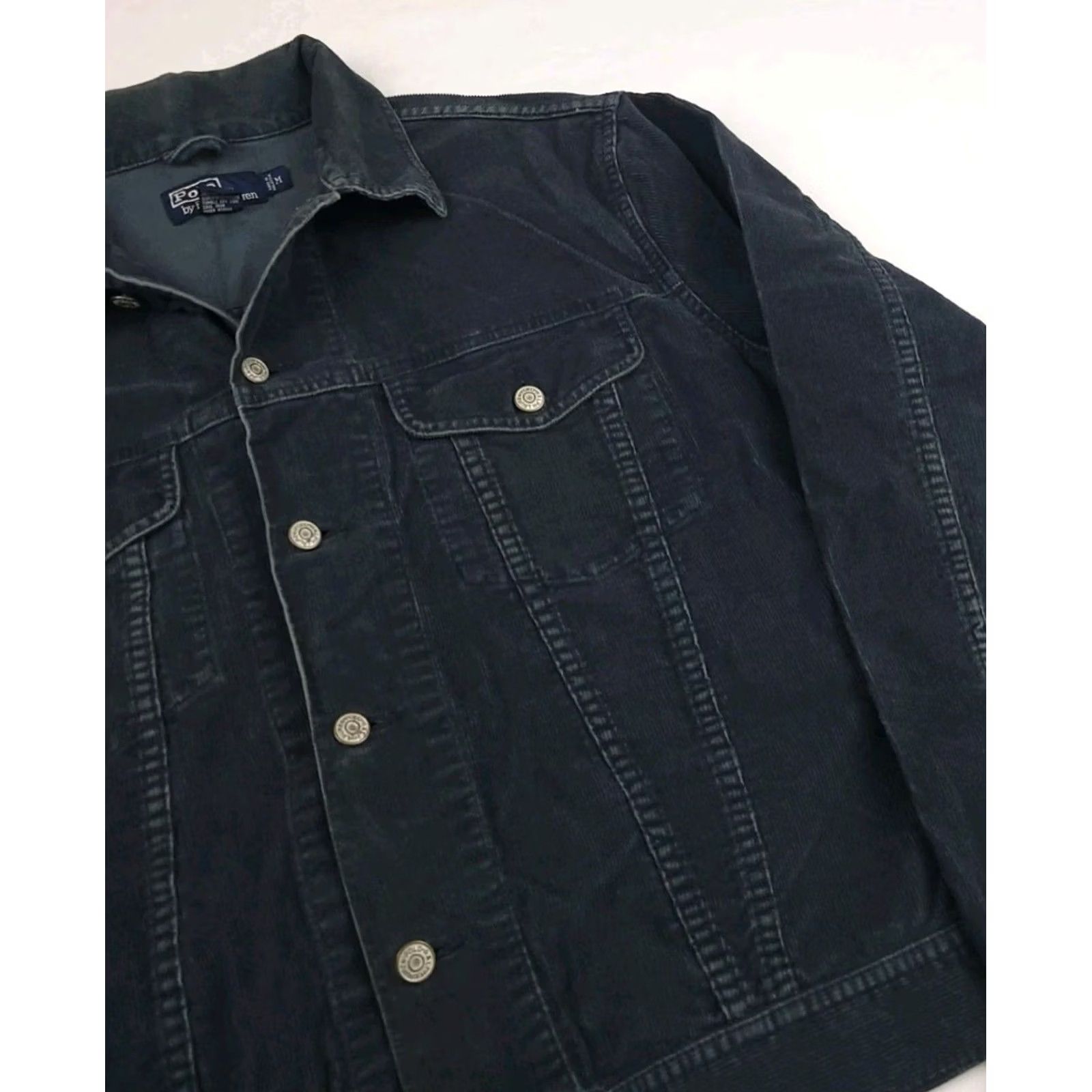 Polo Ralph Lauren VINTAGE Polo Ralph Lauren Jacket Mens M Blue Corduroy Trucker Cotton Country USA Size US M / EU 48-50 / 2 - 3 Thumbnail