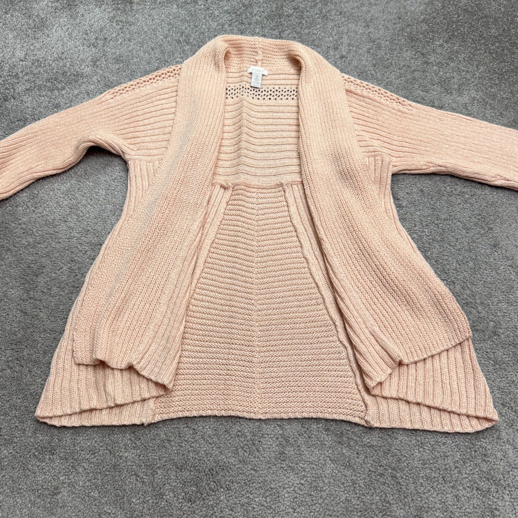 Vintage Chico's Women's Knit Cardigan Sweater Large Pink Casual Long Sleeve Lightweight Fall Spring Winter Size XS / US 0-2 / IT 36-38 - 2 Thumbnail