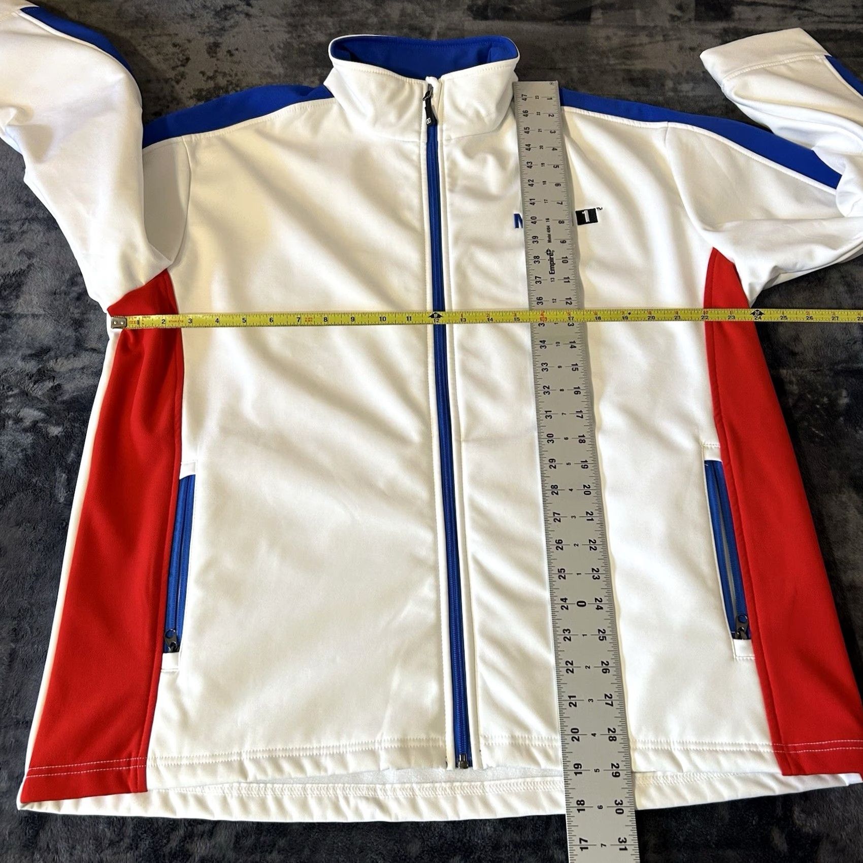 NBA VINTAGE Mobile 1 Racing Coat Jacket Men XL Full Zip Red White Blue NBA Logo Embroidered Size US XL / EU 56 / 4 - 5 Thumbnail