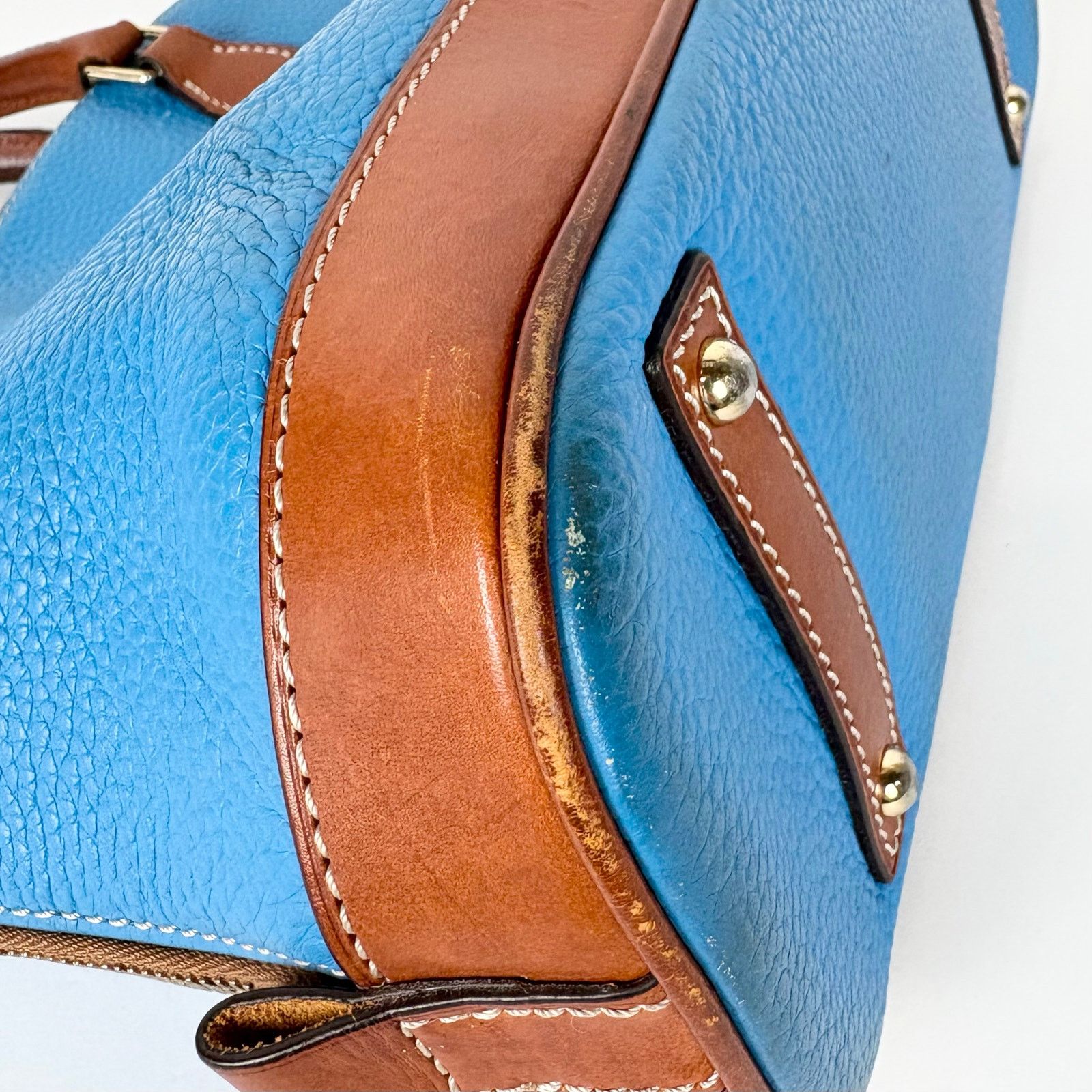 Dooney & Bourke Dooney & Bourke Zip Zip Pebble Grain Domed Satchel Blue Size ONE SIZE - 13 Thumbnail