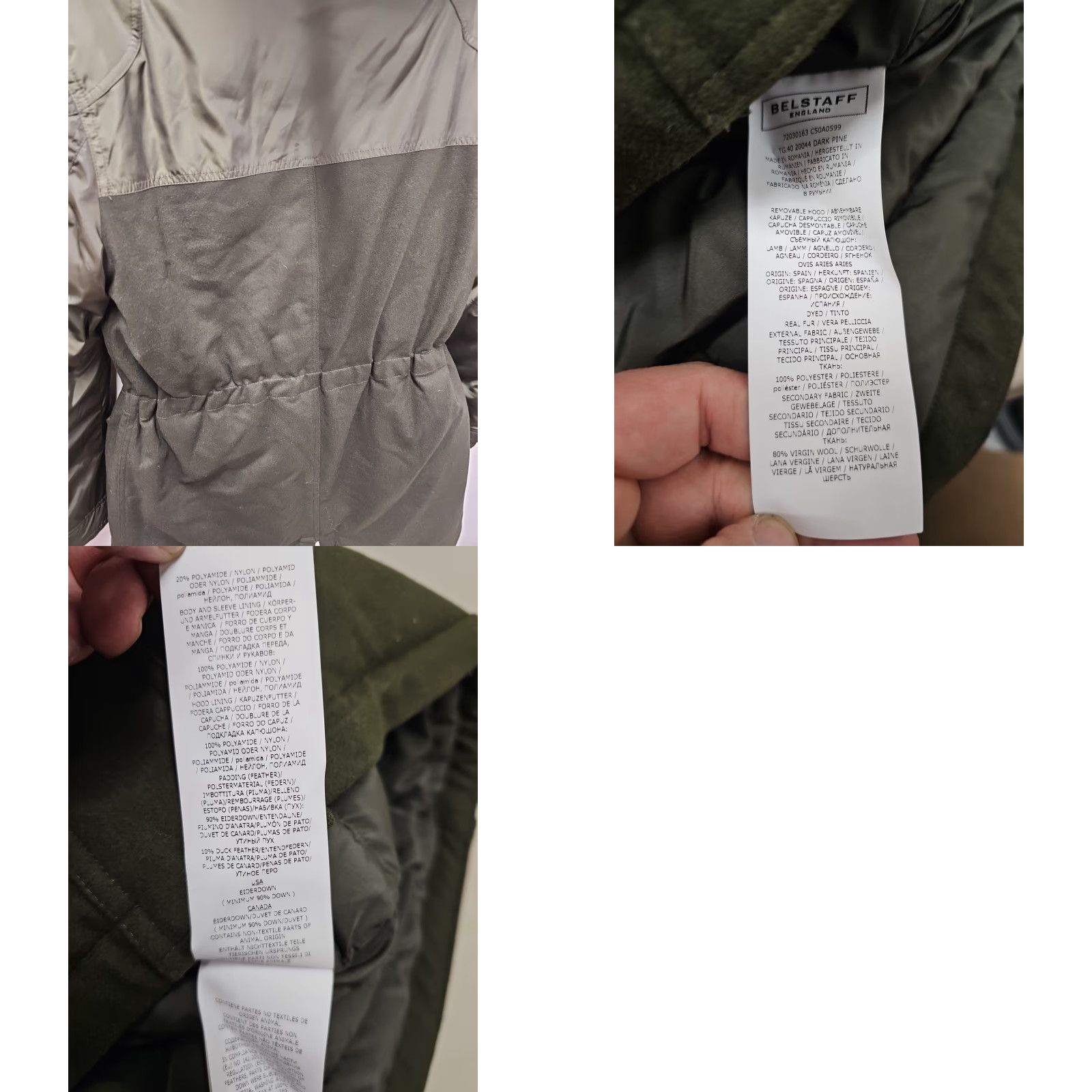 Belstaff Belstaff Jacket Parka Women's Down Filled MAUSON DARK PINE Wool Chest 20.5 Length 33 Size 6 Green New Size M / US 6-8 / IT 42-44 - 8 Thumbnail