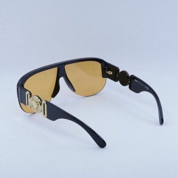 Versace Versace VE4391 GB1/7 Sunglasses Black Shield Frame, Orange Size ONE SIZE - 5 Thumbnail