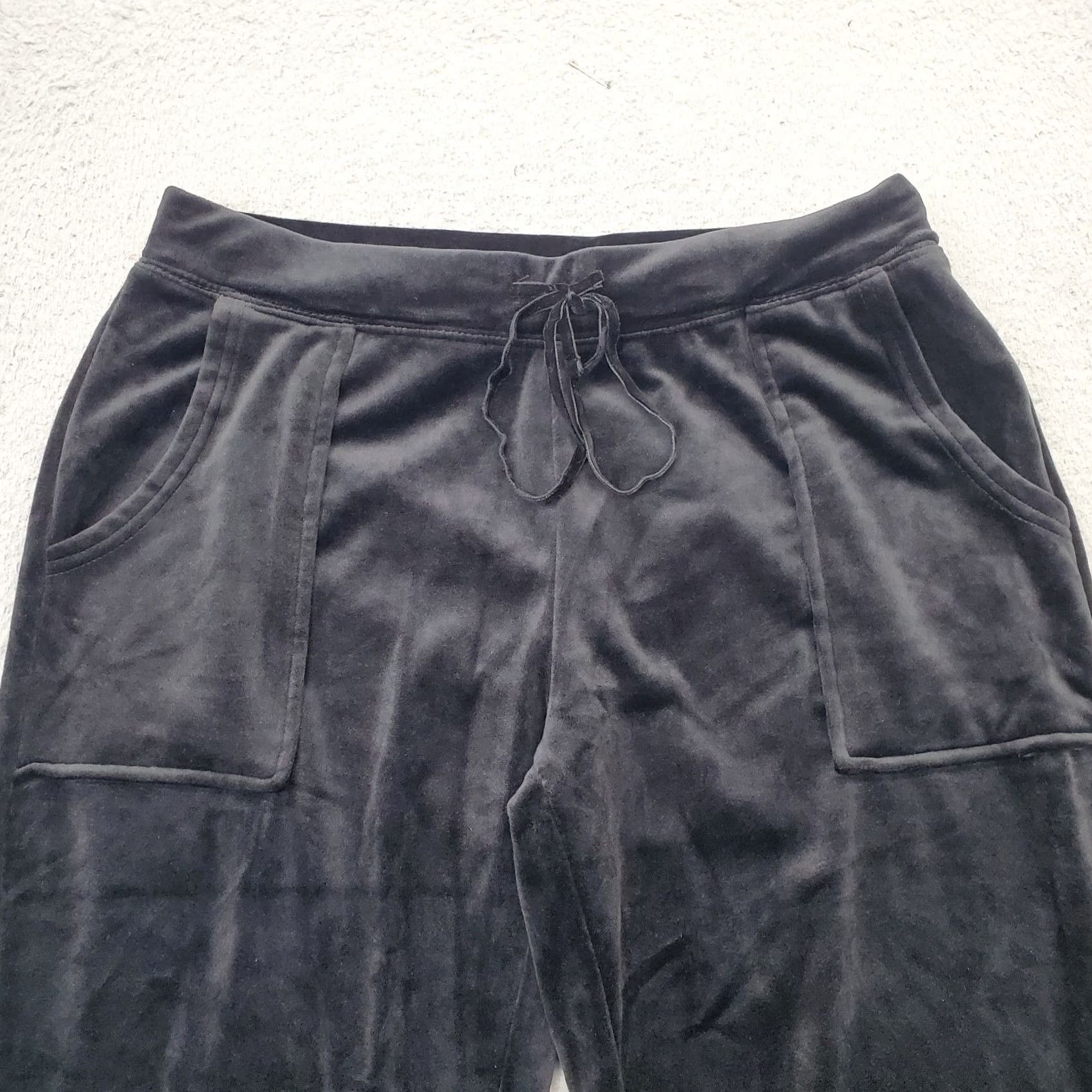 House of Harlow House Of Harlow 1960 Velour Pants Womens M Black Fleece Lined Tapered Leg Shirt/Pants Size 32" / US 10 / IT 46 - 3 Thumbnail