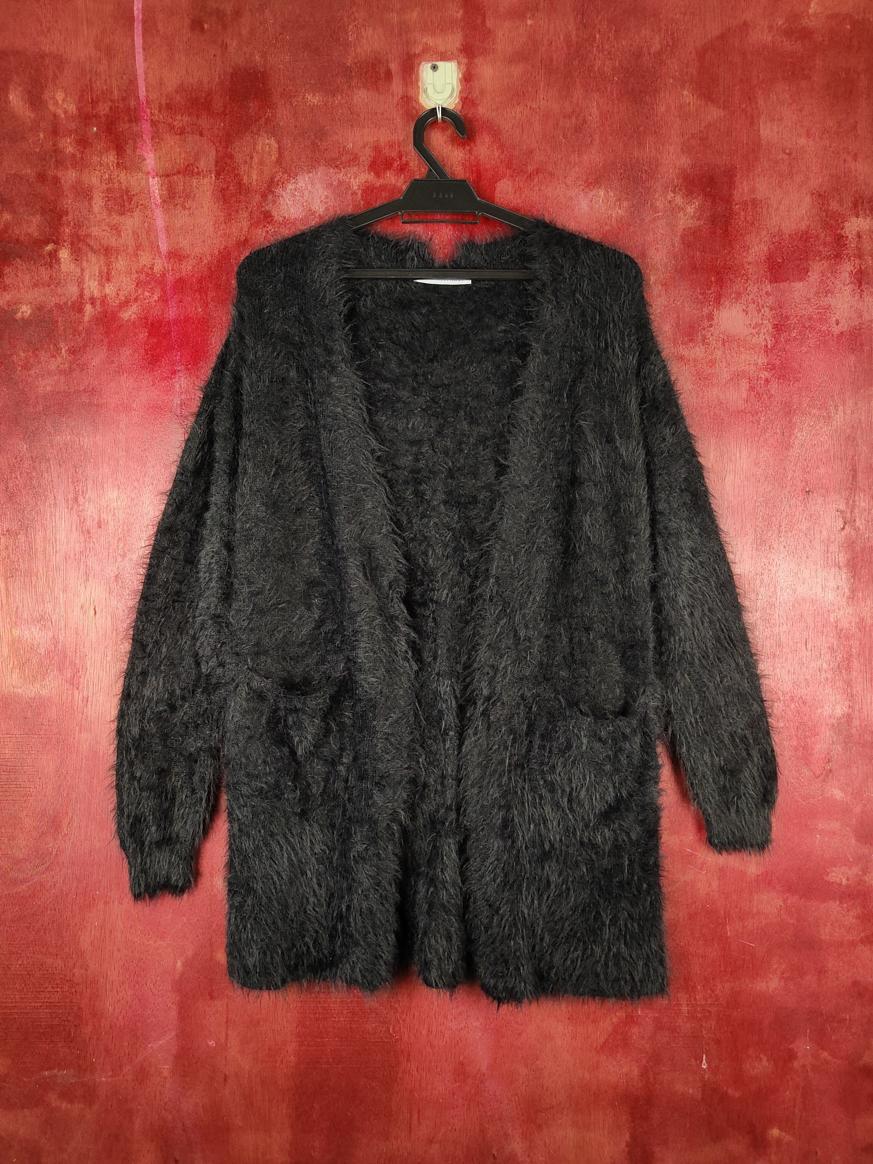 Vintage Ray Cassin Favori Black Fur Mohair Knitwear Cardigan Size M / US 6-8 / IT 42-44 - 1 Thumbnail